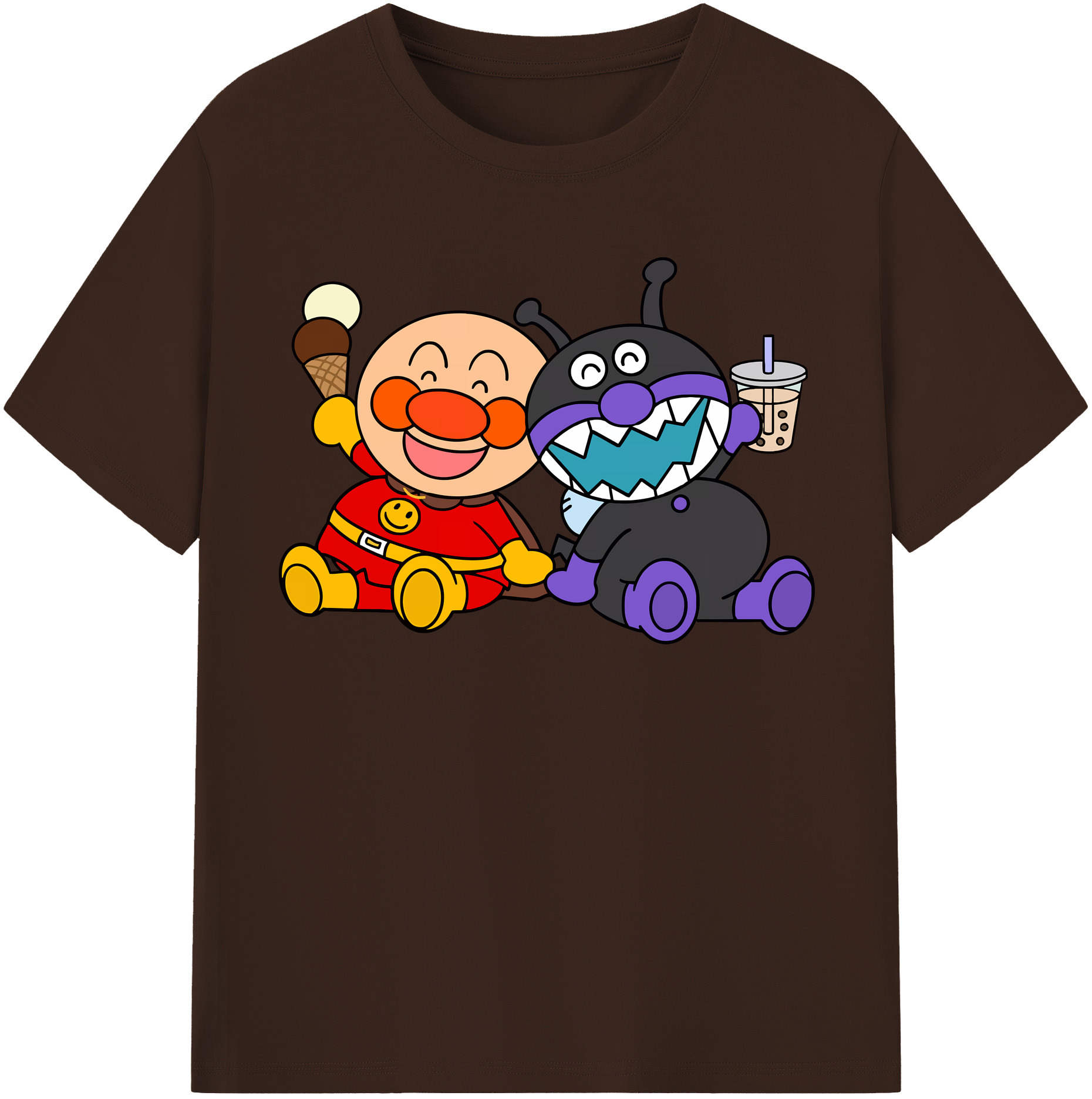 （画像用） アンパンマン Anpanman 綿100％半袖Tシャツ（フロントプリント）