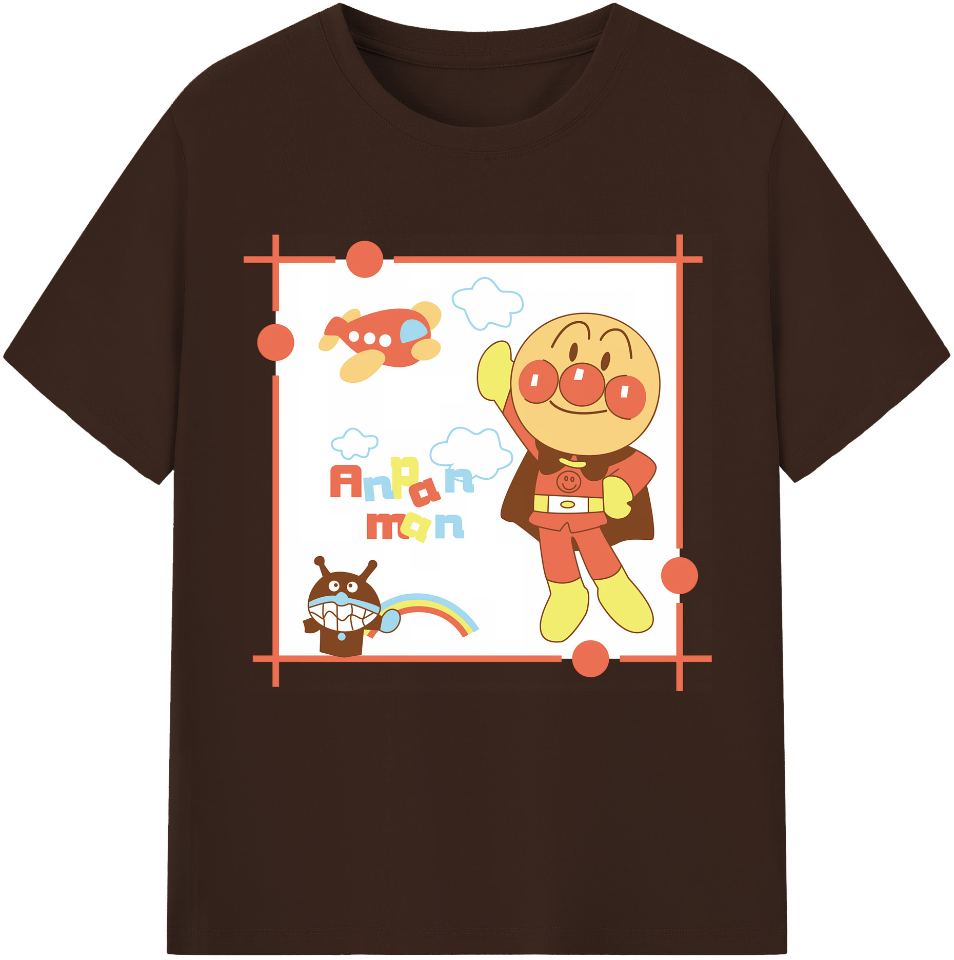 （画像用） アンパンマン Anpanman 綿100％半袖Tシャツ（フロントプリント）