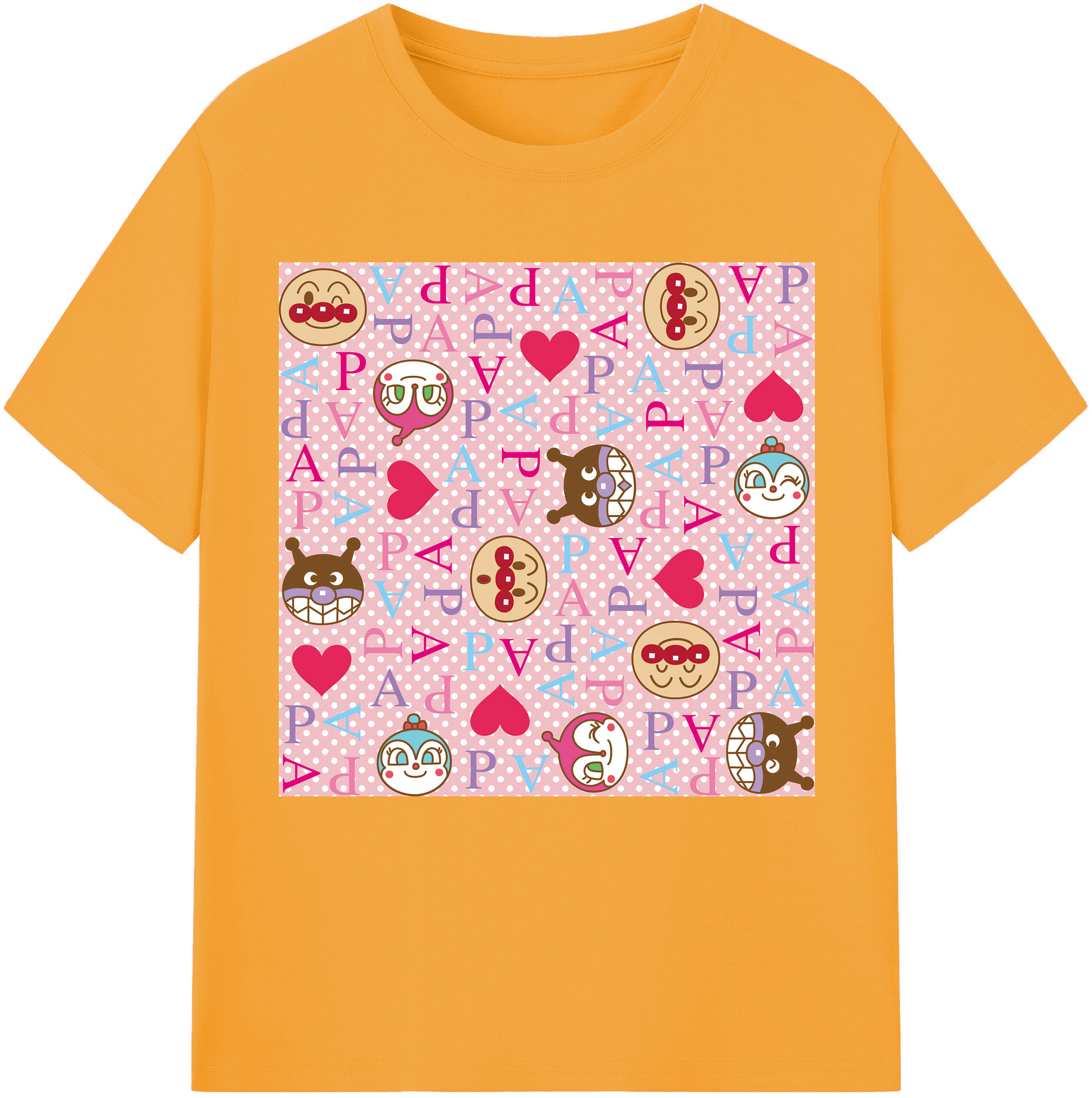 （画像用） アンパンマン Anpanman 綿100％半袖Tシャツ（フロントプリント）