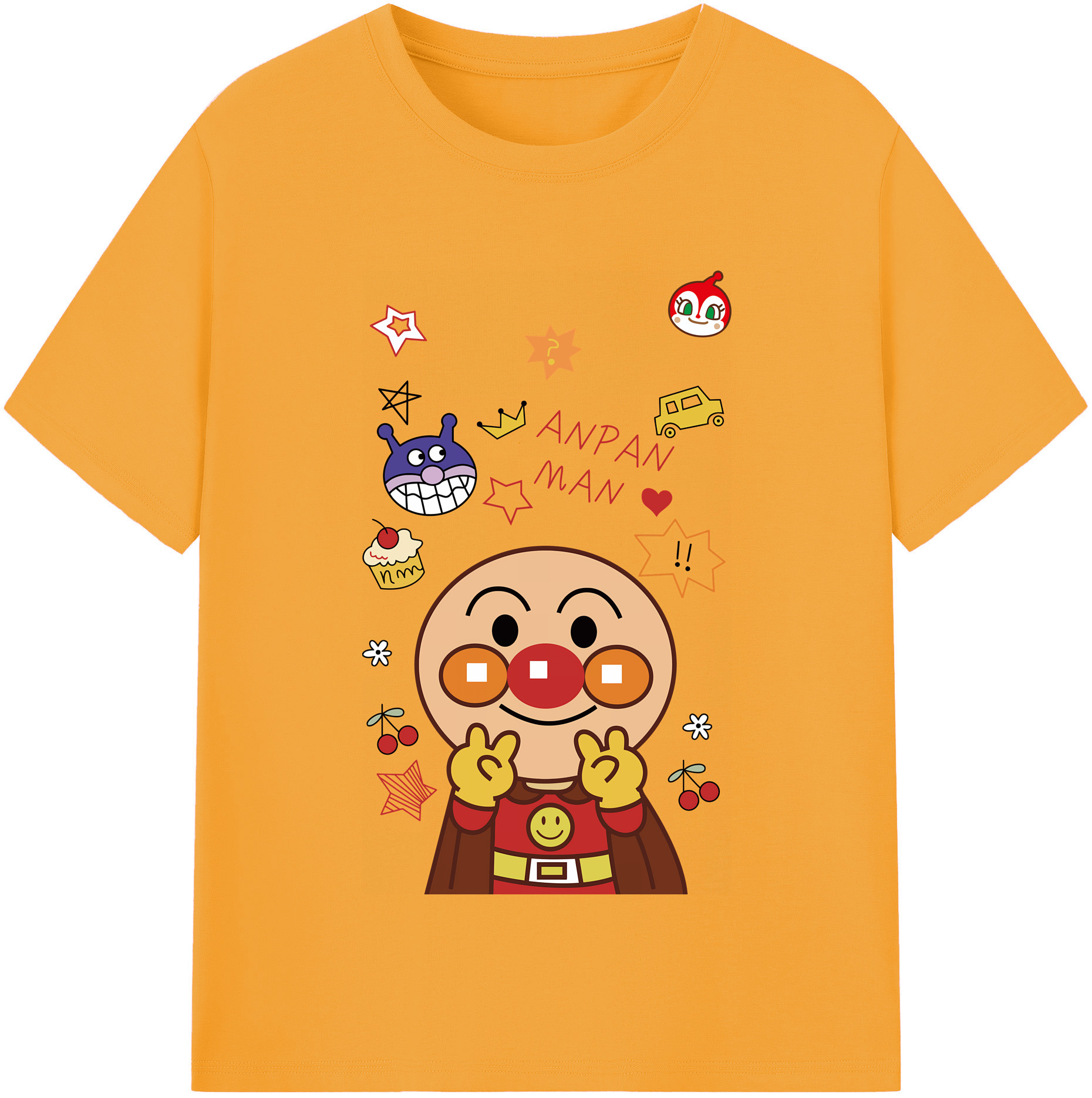 （画像用） アンパンマン Anpanman 綿100％半袖Tシャツ（フロントプリント）