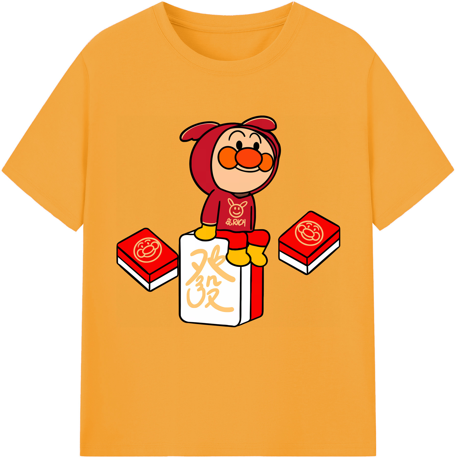 （画像用） アンパンマン Anpanman 綿100％半袖Tシャツ（フロントプリント）