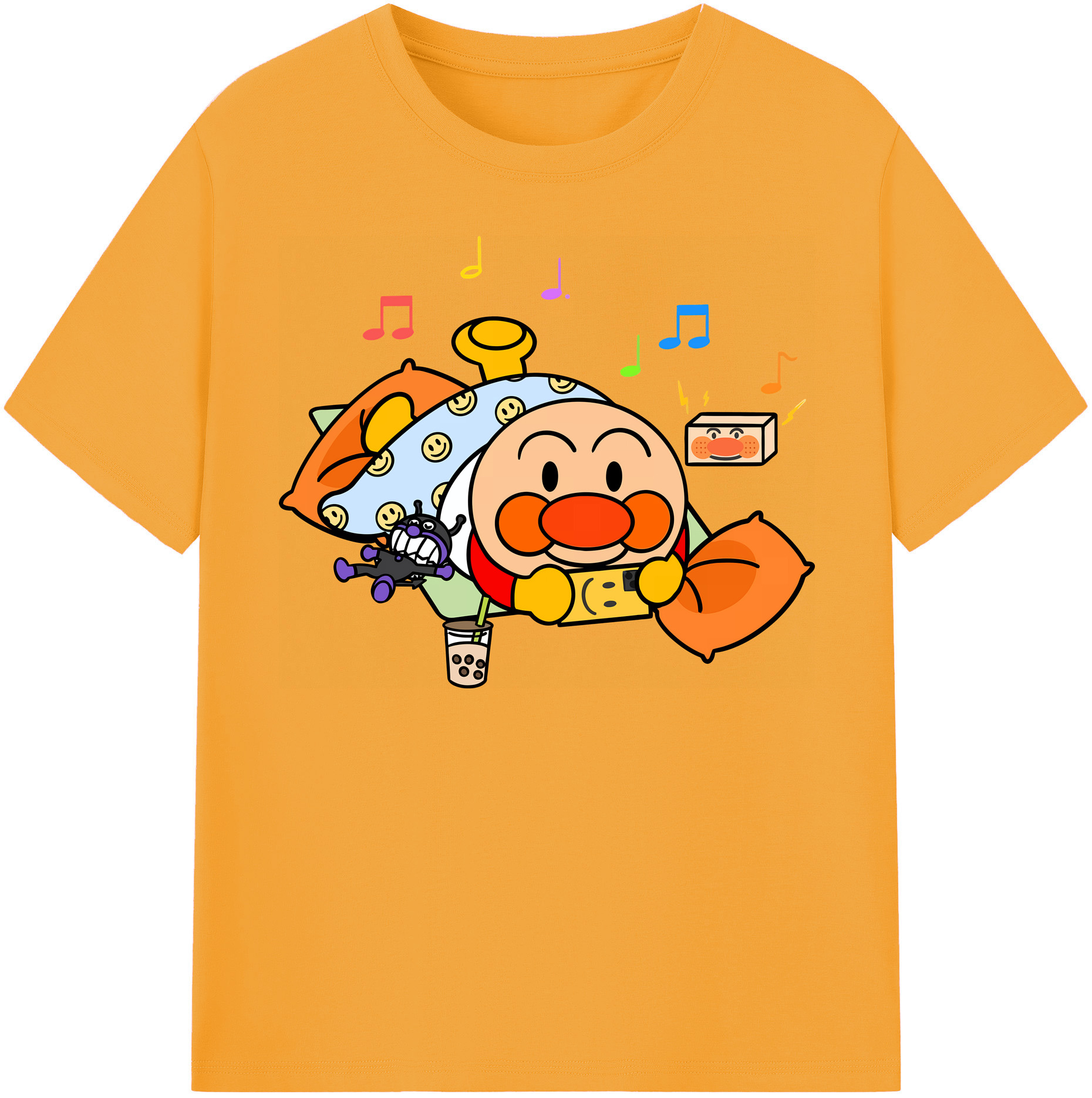 （画像用） アンパンマン Anpanman 綿100％半袖Tシャツ（フロントプリント）