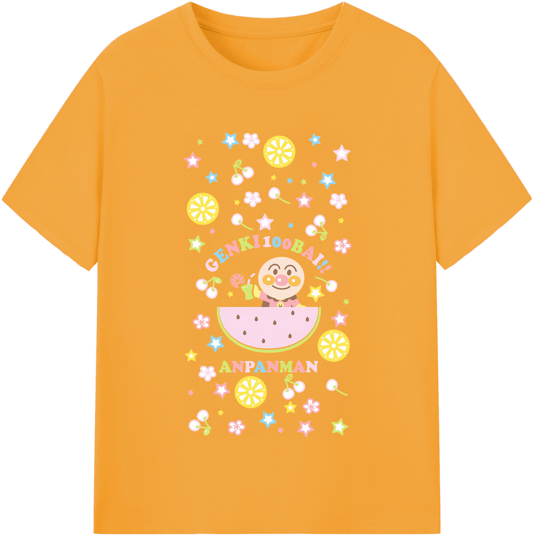 （画像用） アンパンマン Anpanman 綿100％半袖Tシャツ（フロントプリント）