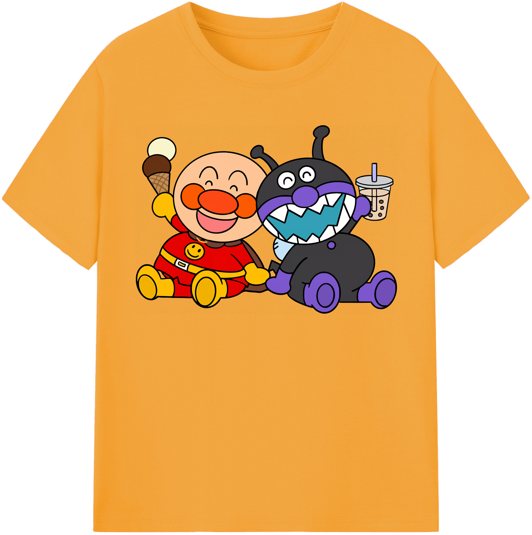 （画像用） アンパンマン Anpanman 綿100％半袖Tシャツ（フロントプリント）