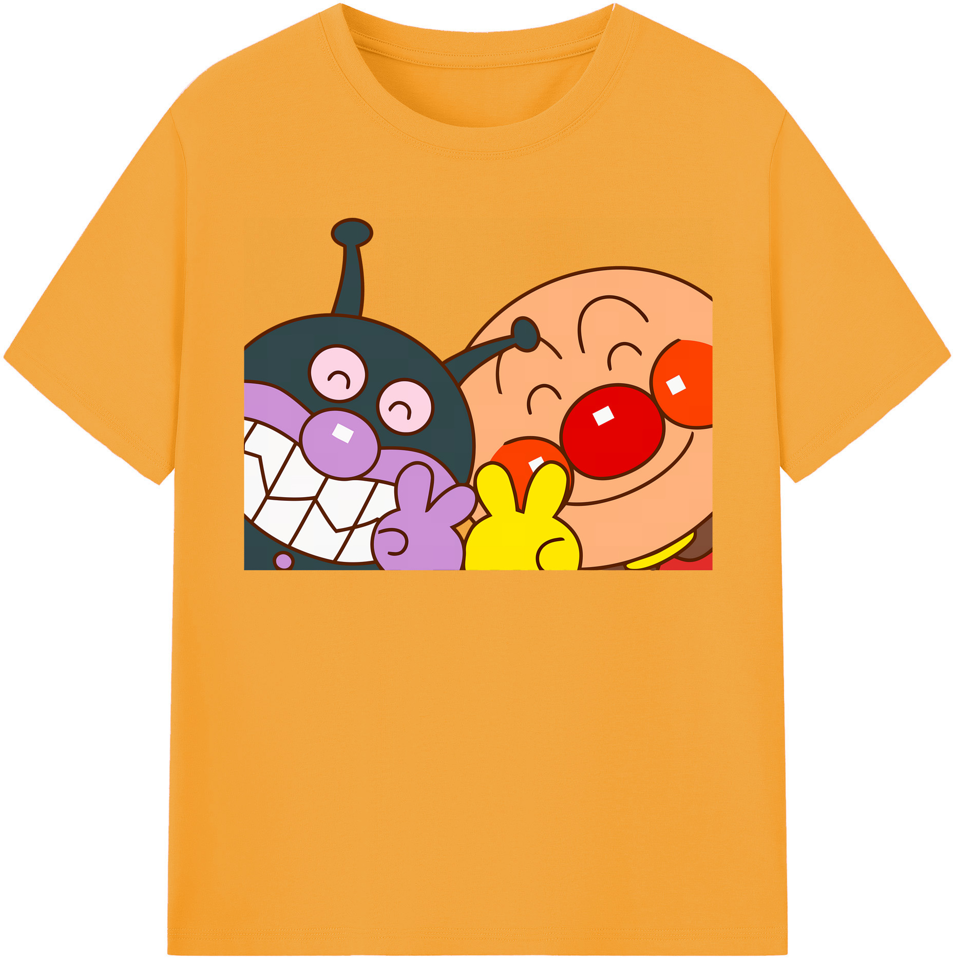 （画像用） アンパンマン Anpanman 綿100％半袖Tシャツ（フロントプリント）