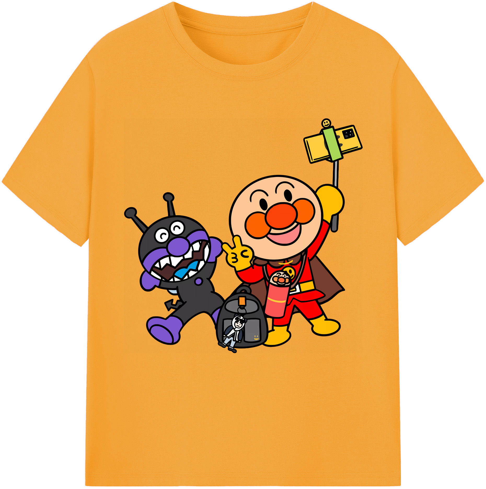 （画像用） アンパンマン Anpanman 綿100％半袖Tシャツ（フロントプリント）