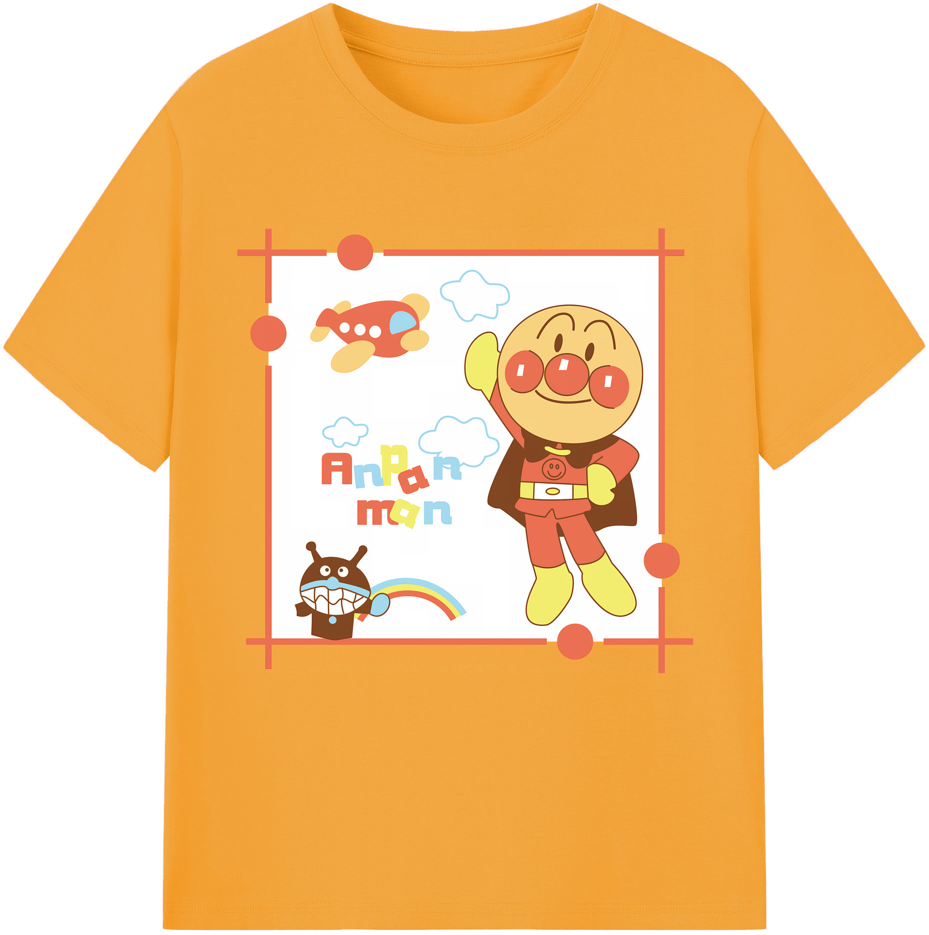 （画像用） アンパンマン Anpanman 綿100％半袖Tシャツ（フロントプリント）
