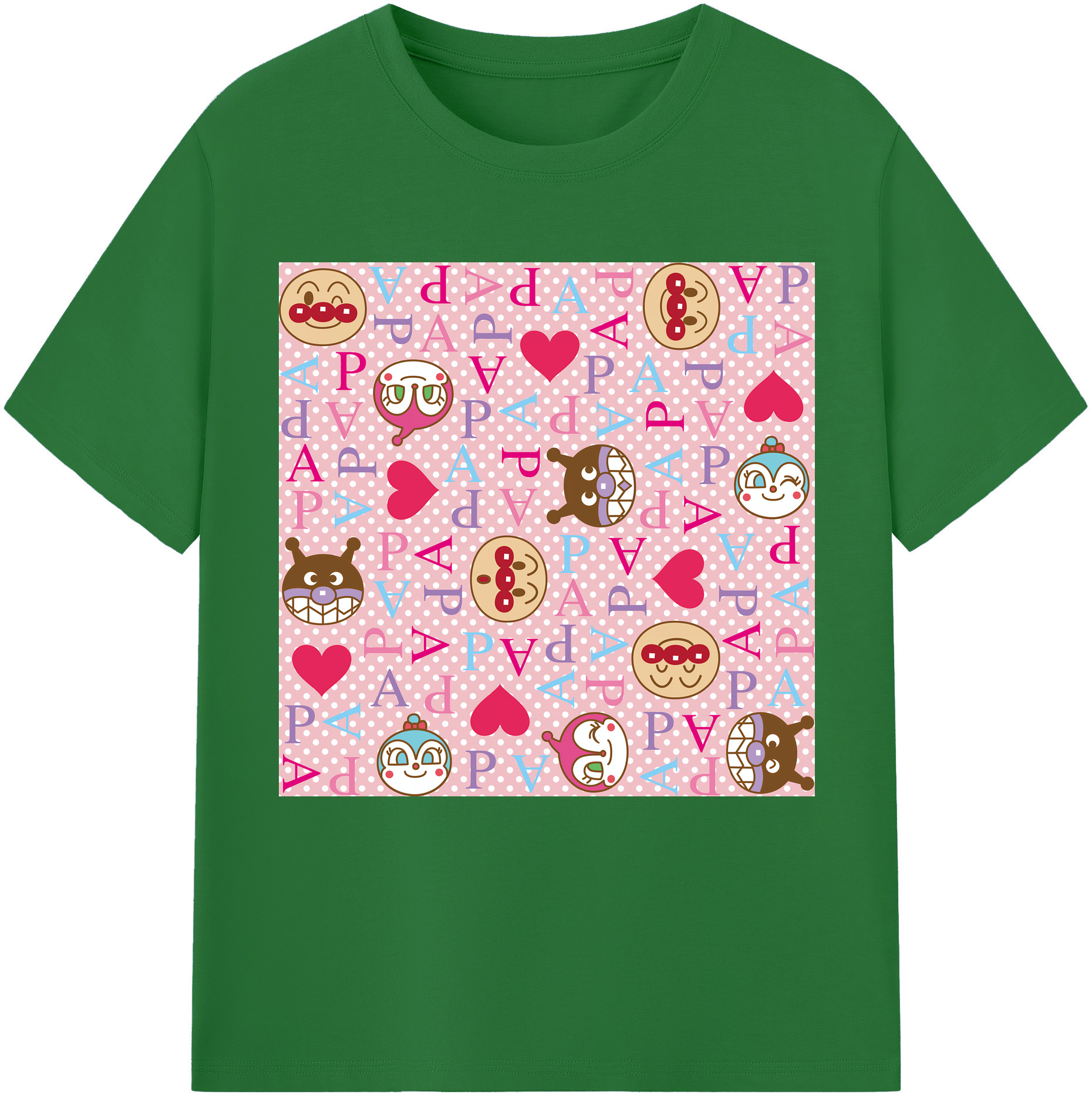 （画像用） アンパンマン Anpanman 綿100％半袖Tシャツ（フロントプリント）