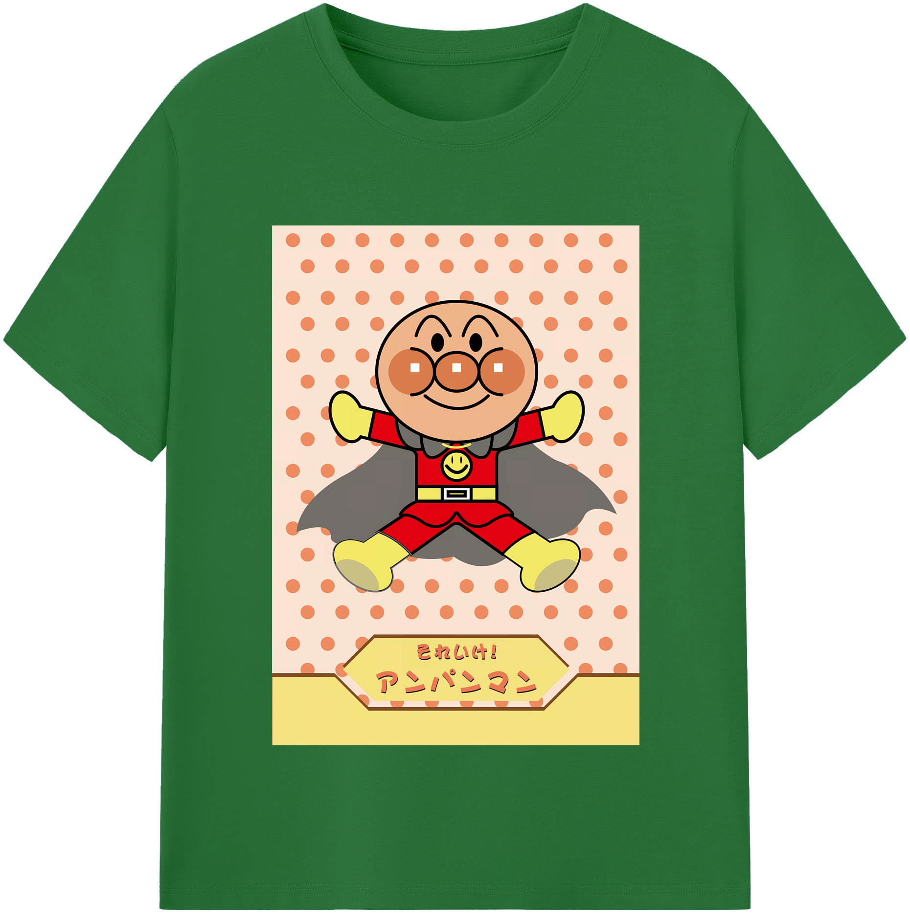 （画像用） アンパンマン Anpanman 綿100％半袖Tシャツ（フロントプリント）
