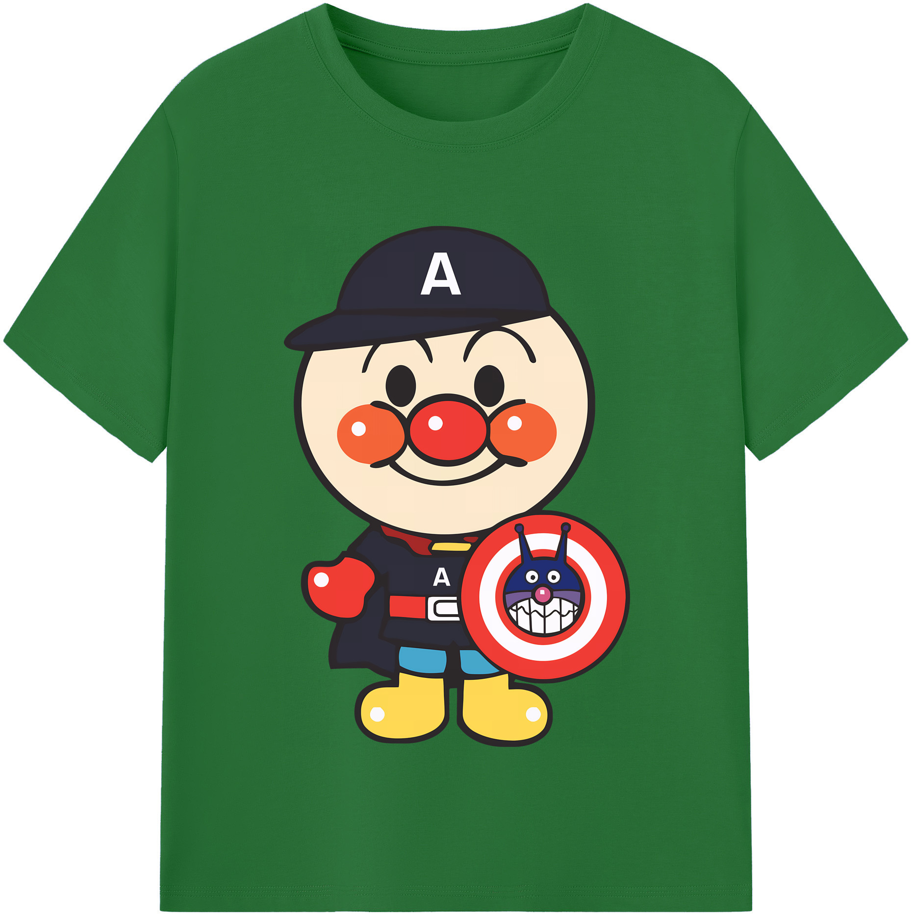 （画像用） アンパンマン Anpanman 綿100％半袖Tシャツ（フロントプリント）