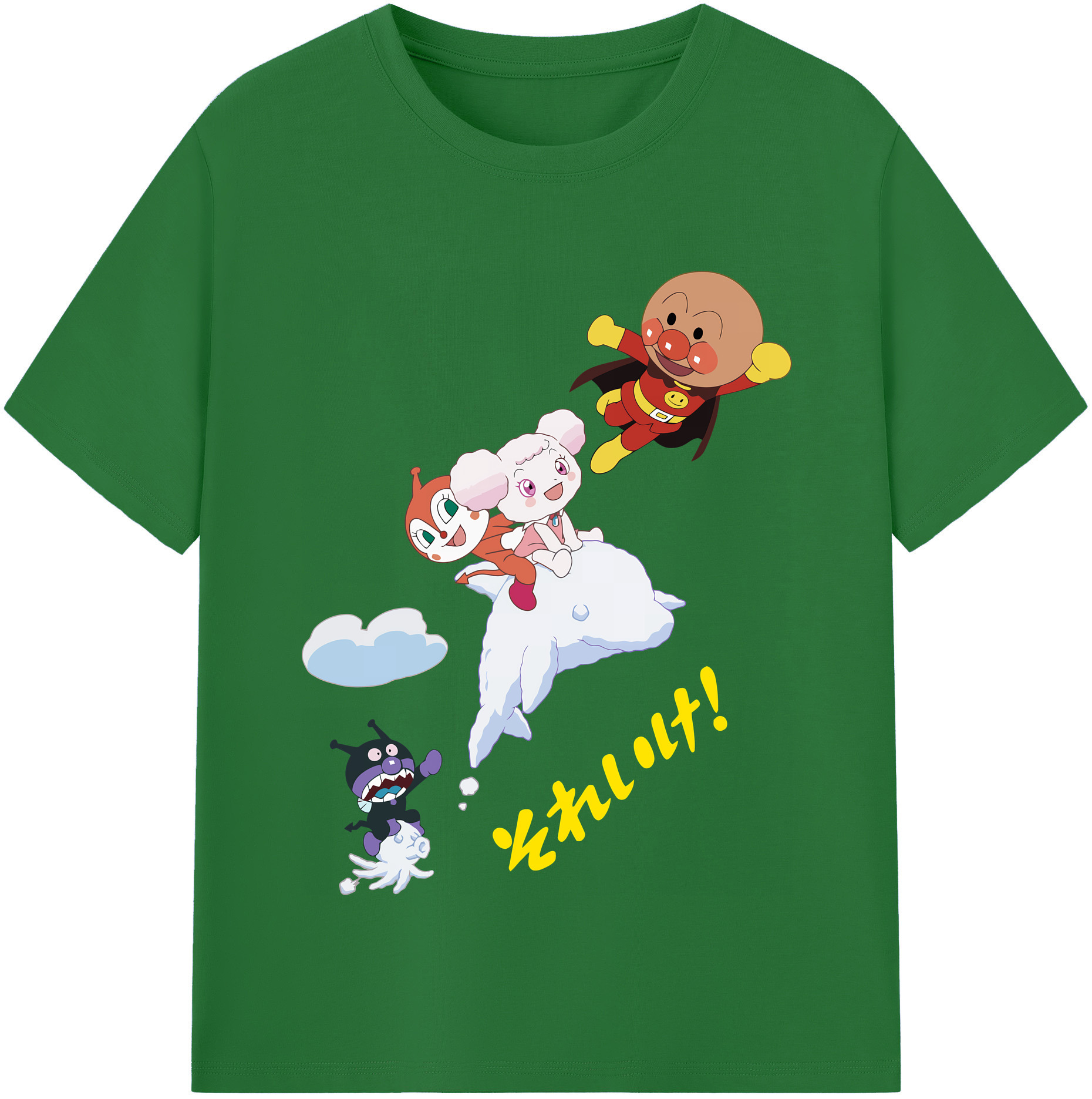 （画像用） アンパンマン Anpanman 綿100％半袖Tシャツ（フロントプリント）