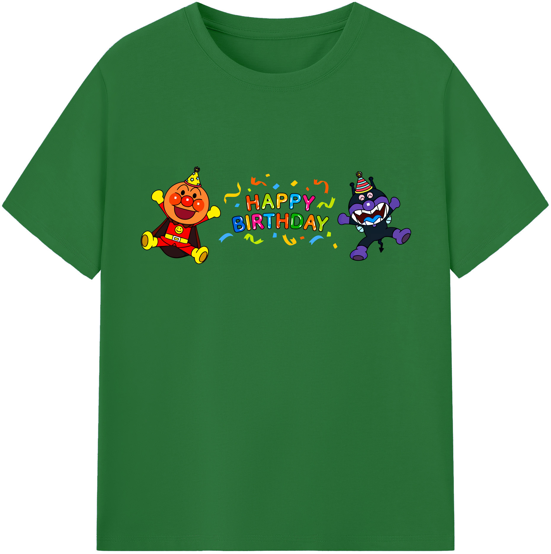 （画像用） アンパンマン Anpanman 綿100％半袖Tシャツ（フロントプリント）