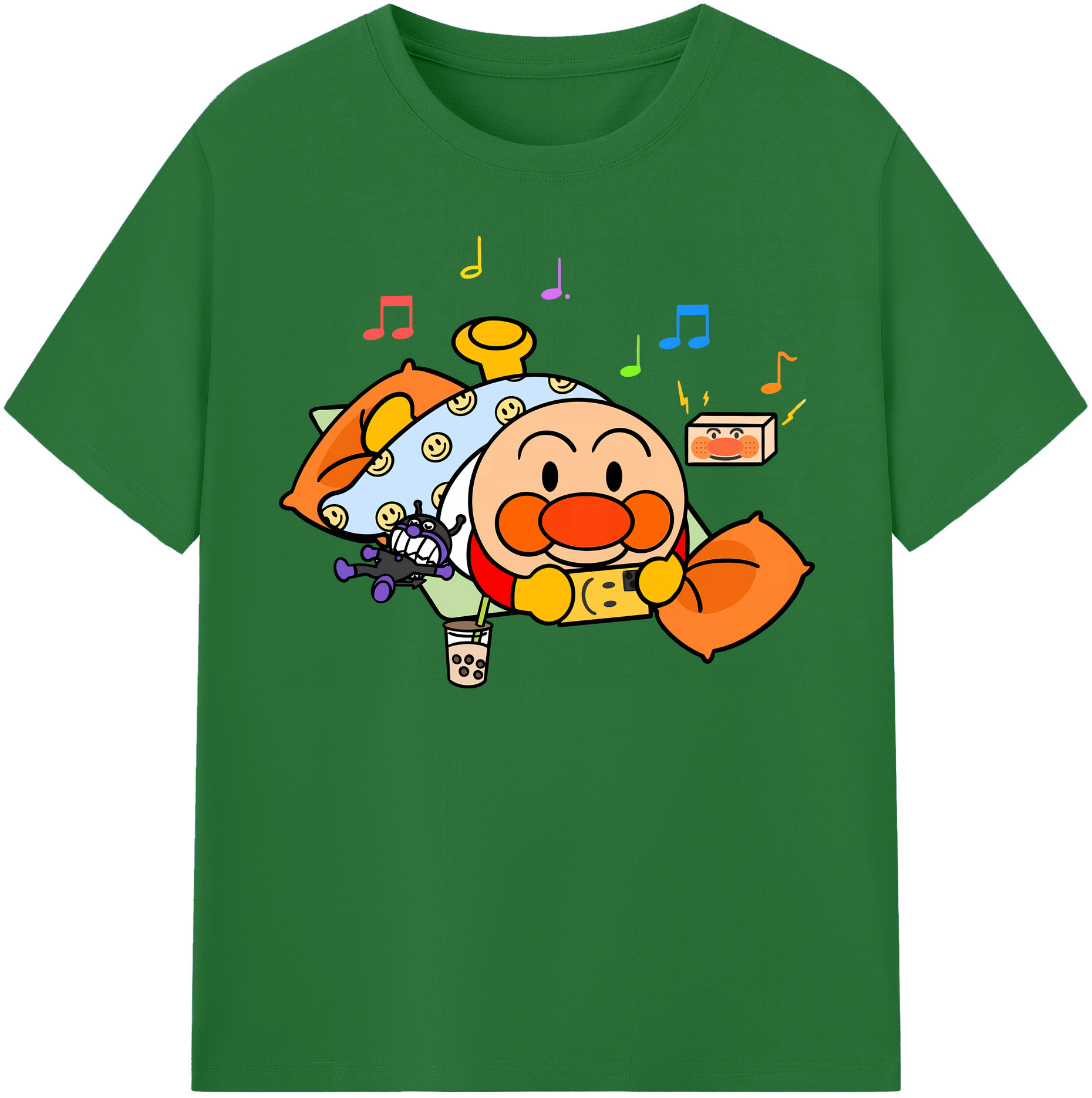 （画像用） アンパンマン Anpanman 綿100％半袖Tシャツ（フロントプリント）