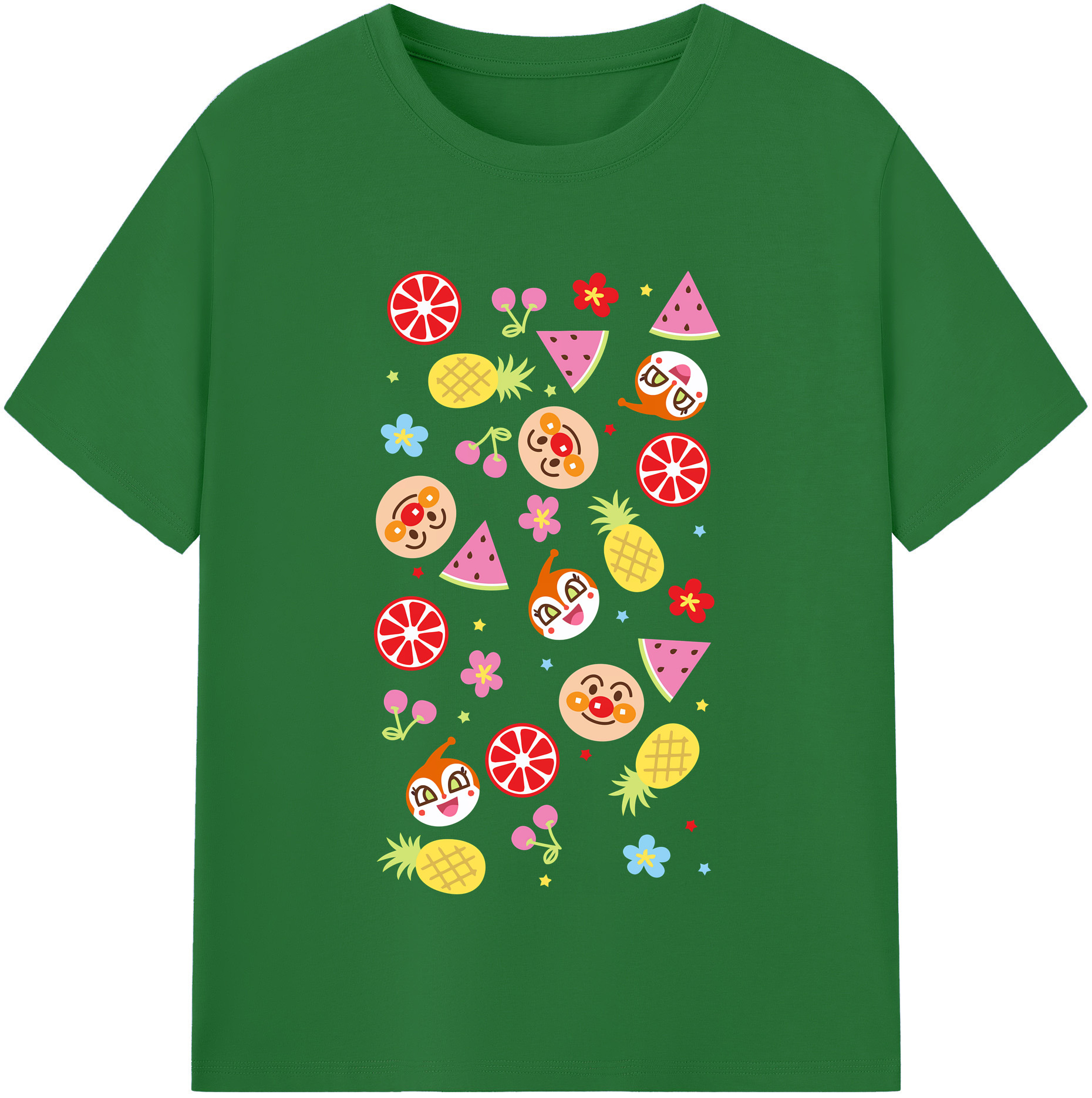 （画像用） アンパンマン Anpanman 綿100％半袖Tシャツ（フロントプリント）