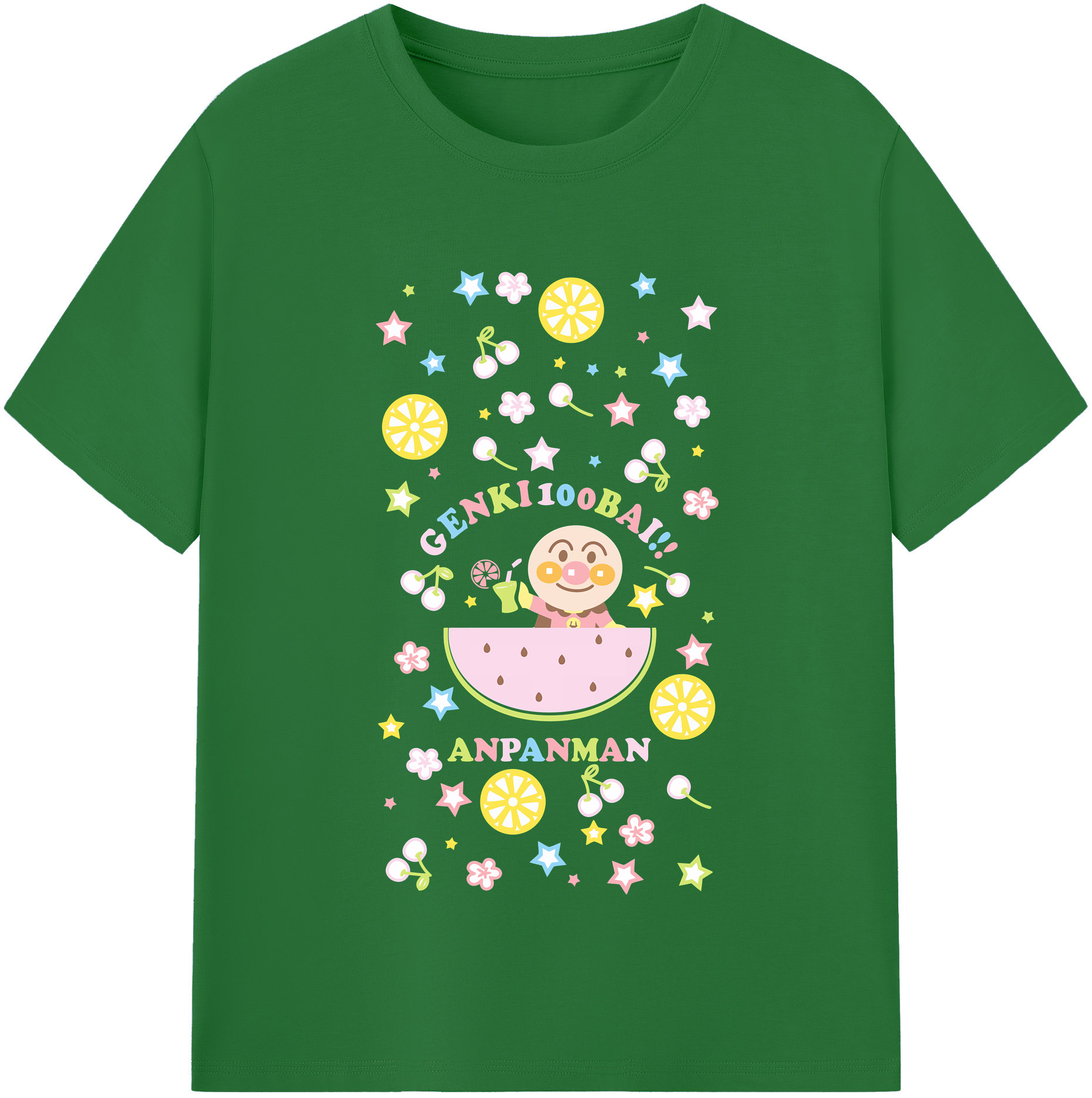 （画像用） アンパンマン Anpanman 綿100％半袖Tシャツ（フロントプリント）