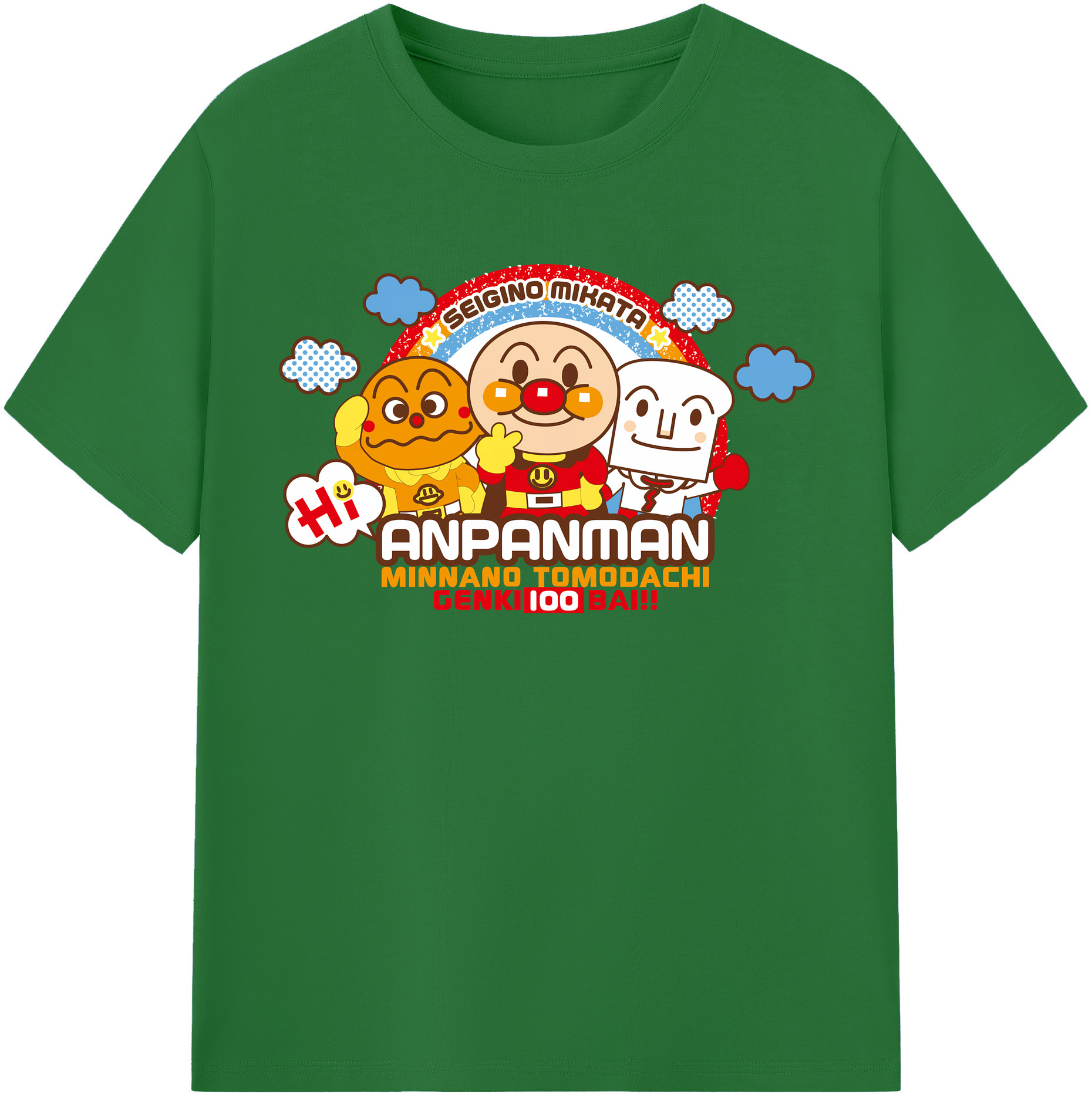 （画像用） アンパンマン Anpanman 綿100％半袖Tシャツ（フロントプリント）