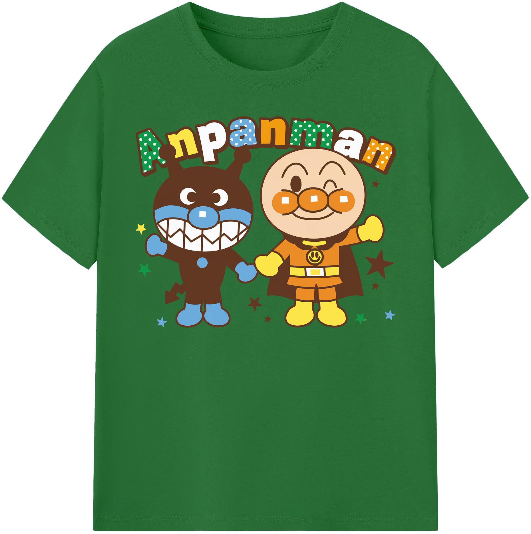 （画像用） アンパンマン Anpanman 綿100％半袖Tシャツ（フロントプリント）