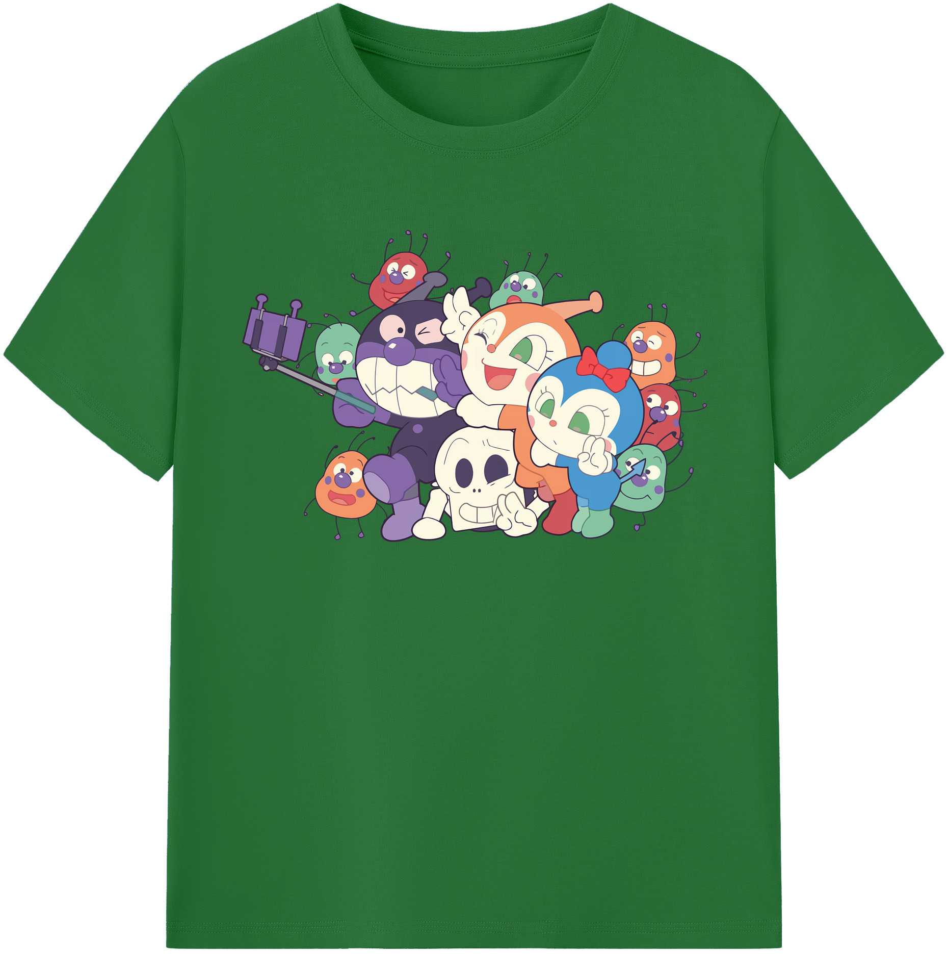 （画像用） アンパンマン Anpanman 綿100％半袖Tシャツ（フロントプリント）