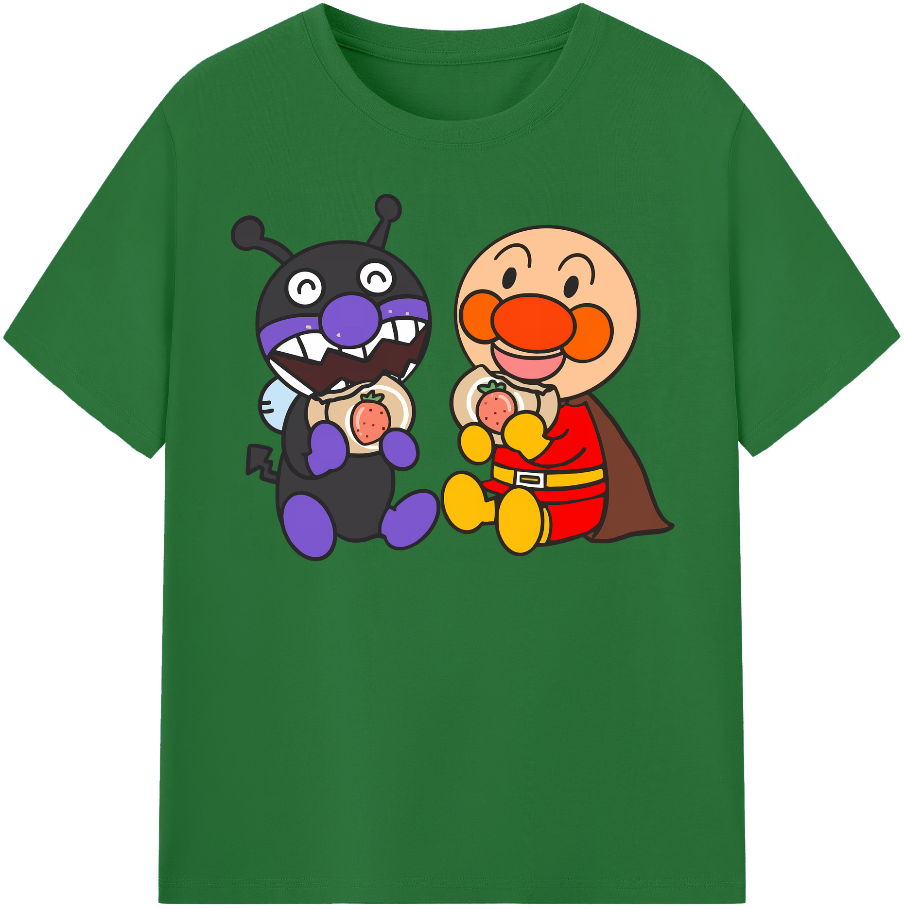 （画像用） アンパンマン Anpanman 綿100％半袖Tシャツ（フロントプリント）