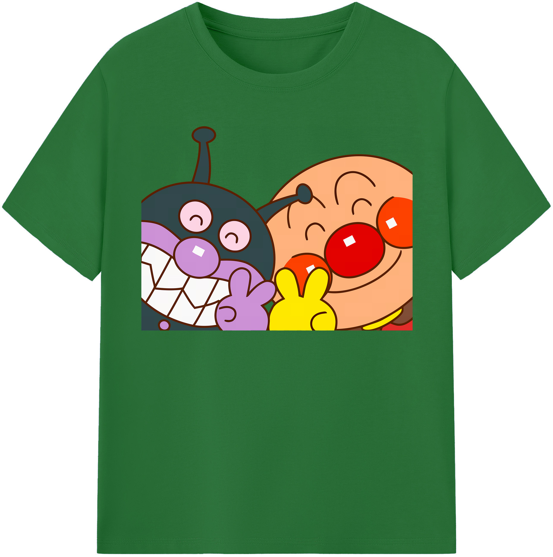 （画像用） アンパンマン Anpanman 綿100％半袖Tシャツ（フロントプリント）
