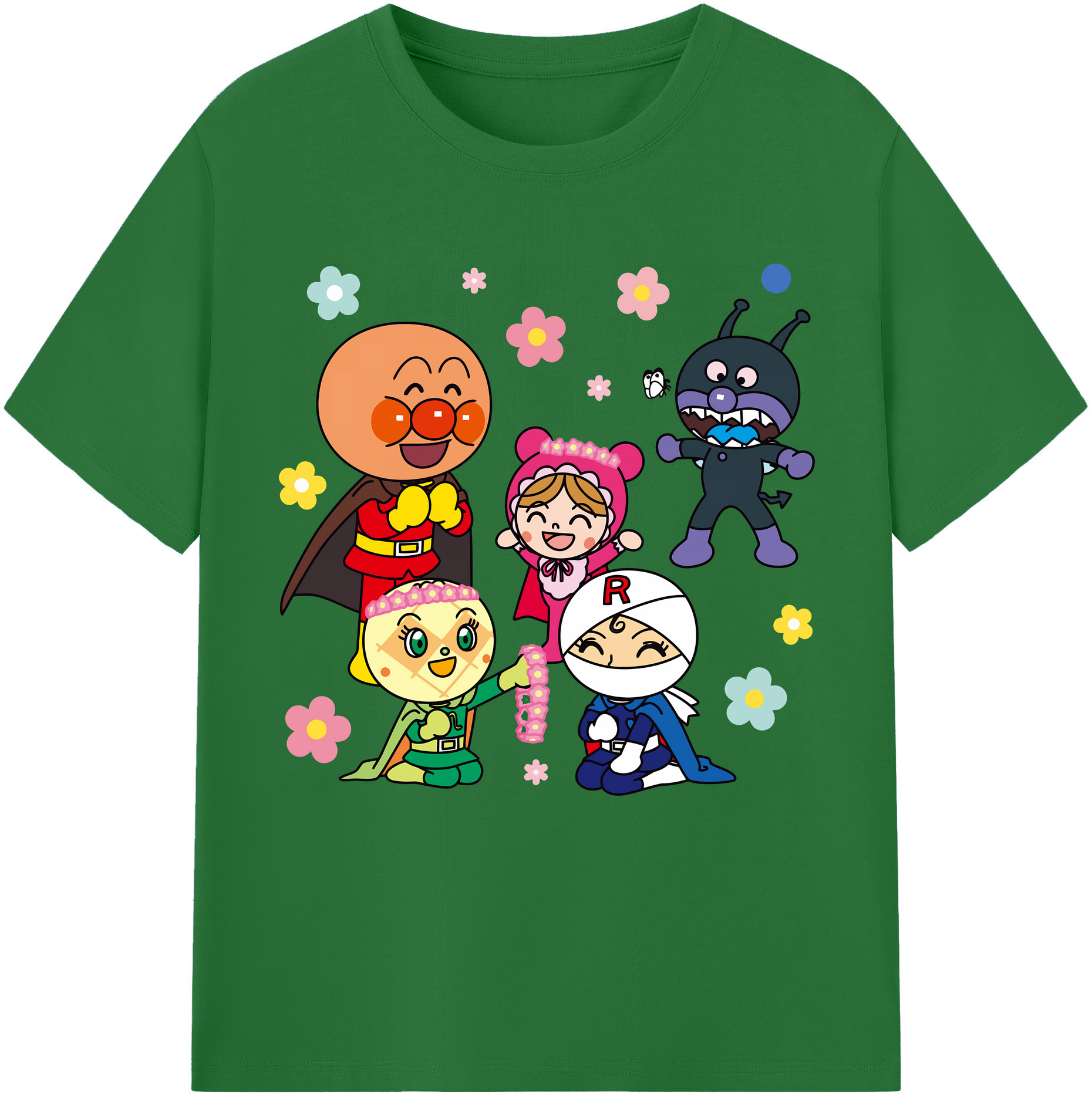 （画像用） アンパンマン Anpanman 綿100％半袖Tシャツ（フロントプリント）