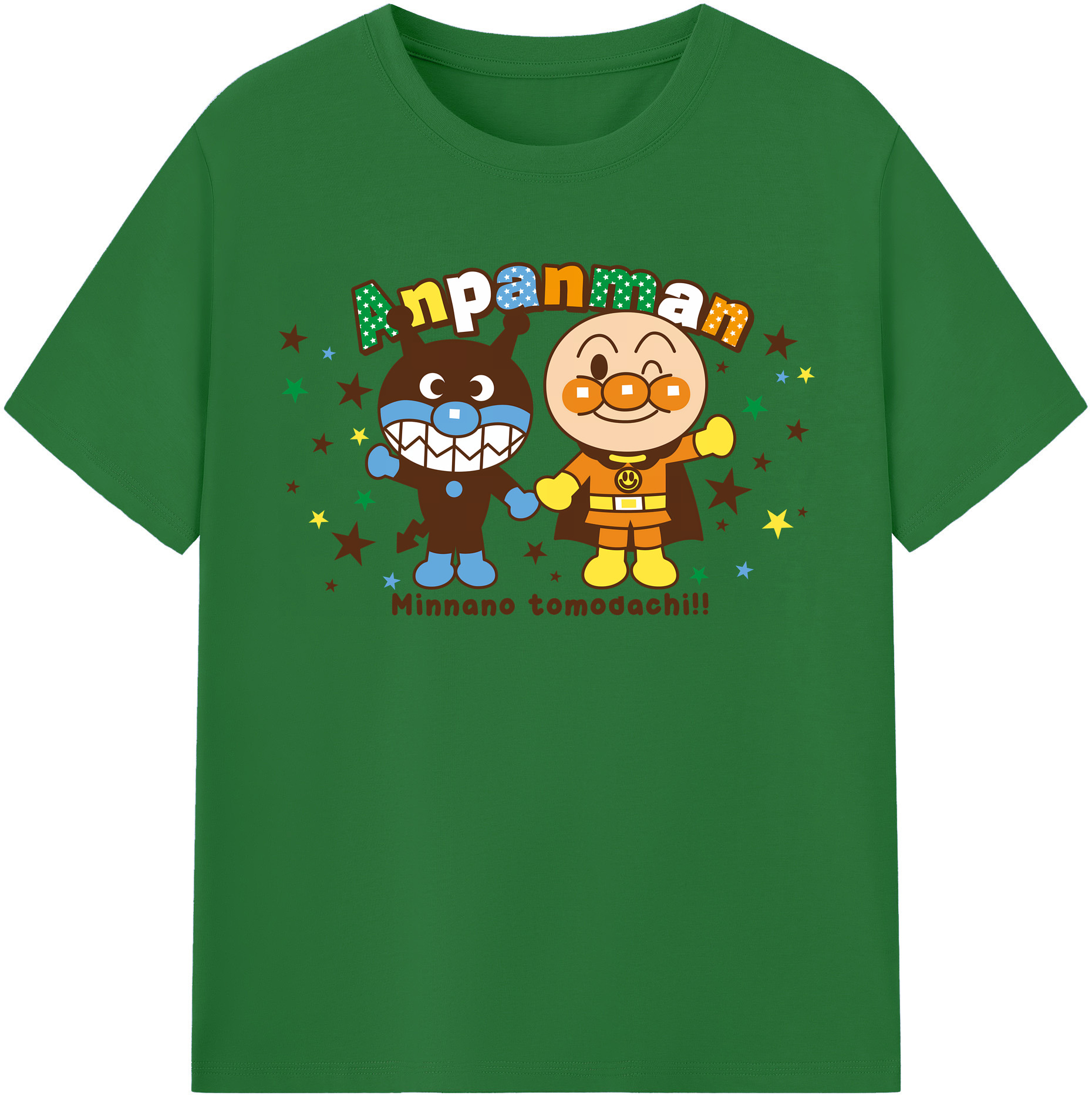 （画像用） アンパンマン Anpanman 綿100％半袖Tシャツ（フロントプリント）