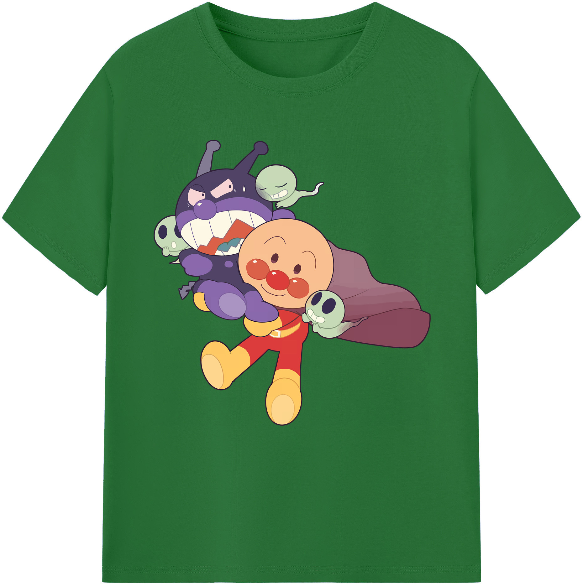 （画像用） アンパンマン Anpanman 綿100％半袖Tシャツ（フロントプリント）