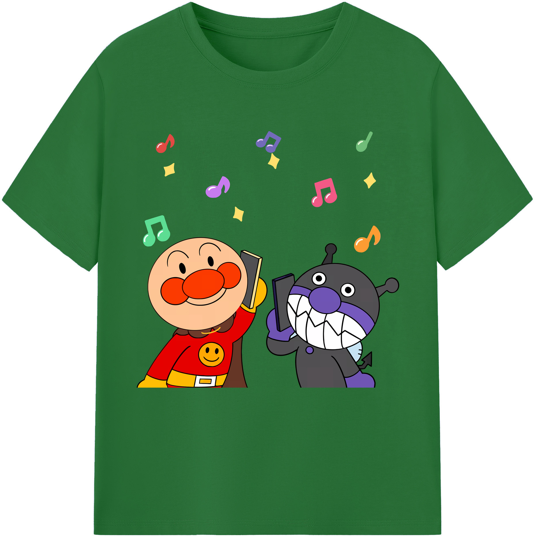 （画像用） アンパンマン Anpanman 綿100％半袖Tシャツ（フロントプリント）