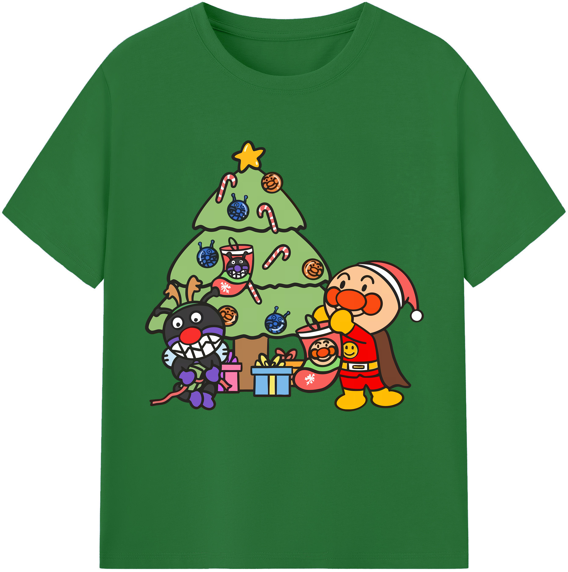 （画像用） アンパンマン Anpanman 綿100％半袖Tシャツ（フロントプリント）