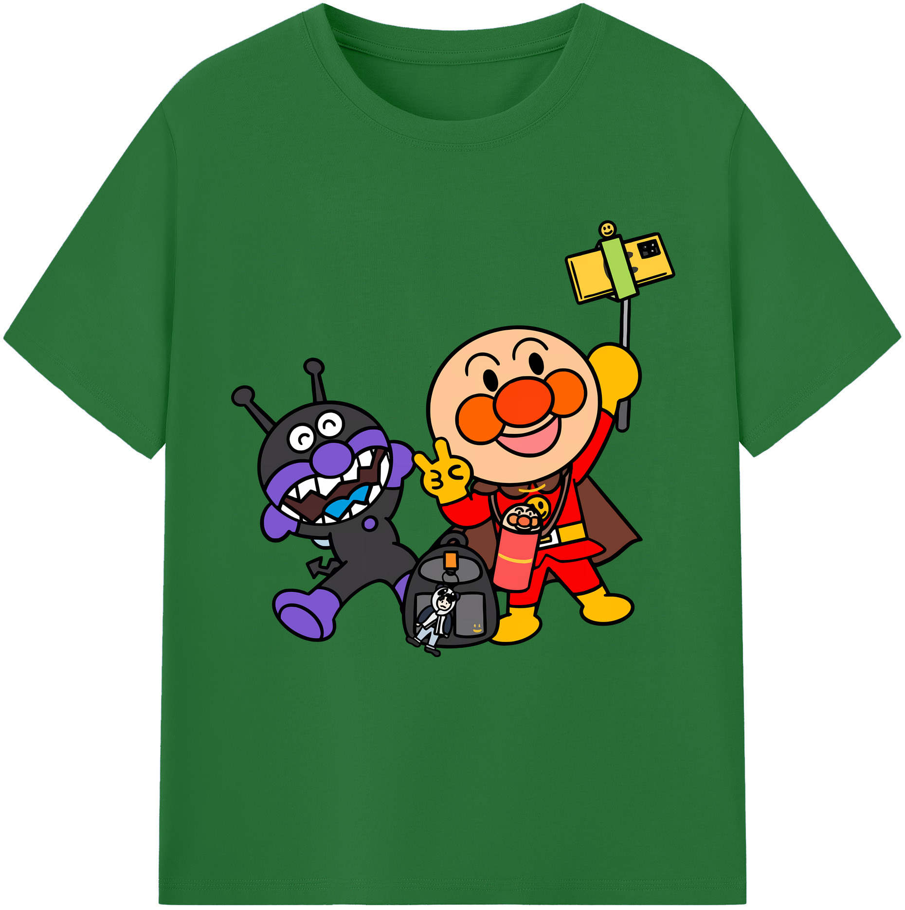 （画像用） アンパンマン Anpanman 綿100％半袖Tシャツ（フロントプリント）