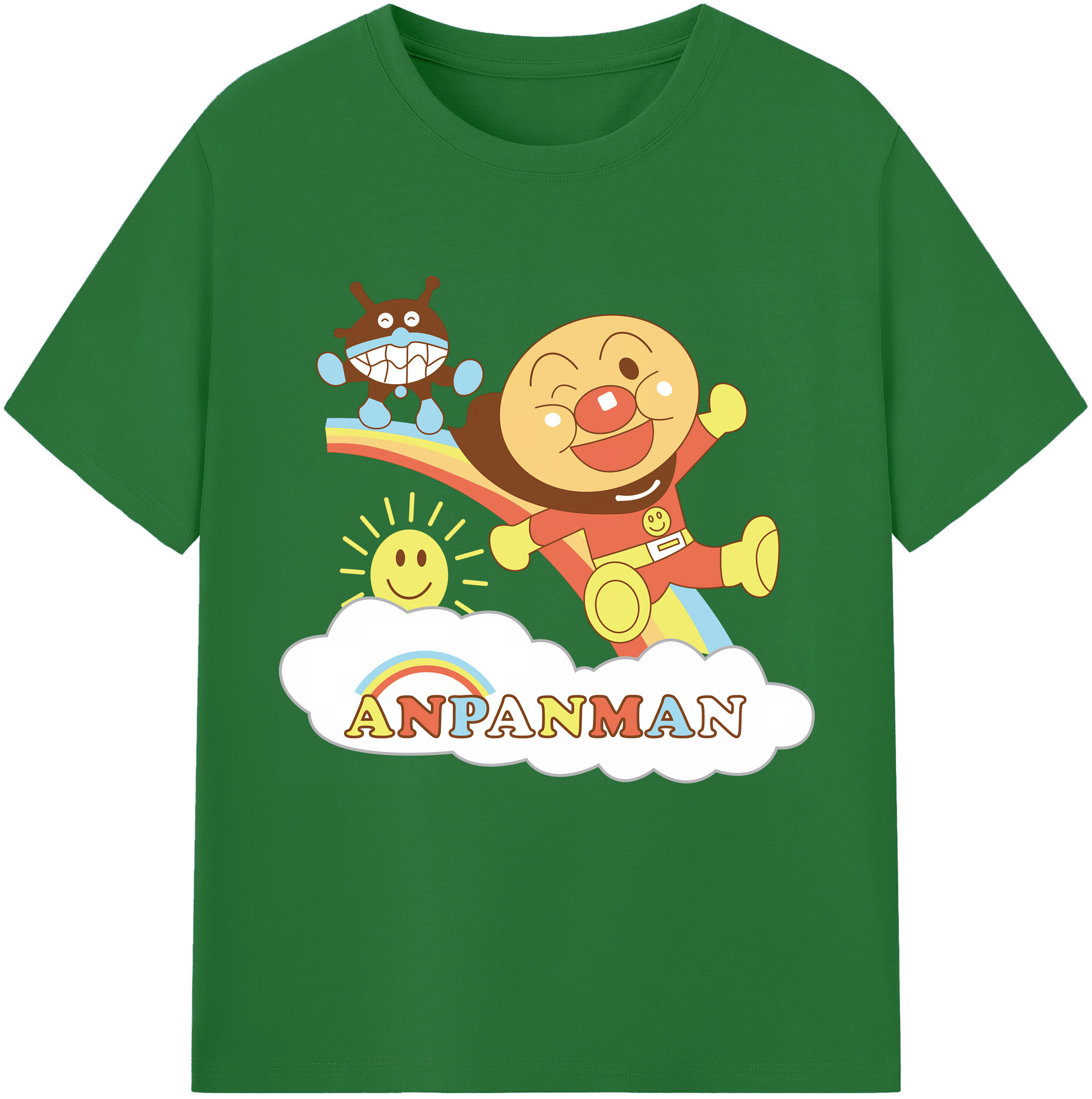 （画像用） アンパンマン Anpanman 綿100％半袖Tシャツ（フロントプリント）