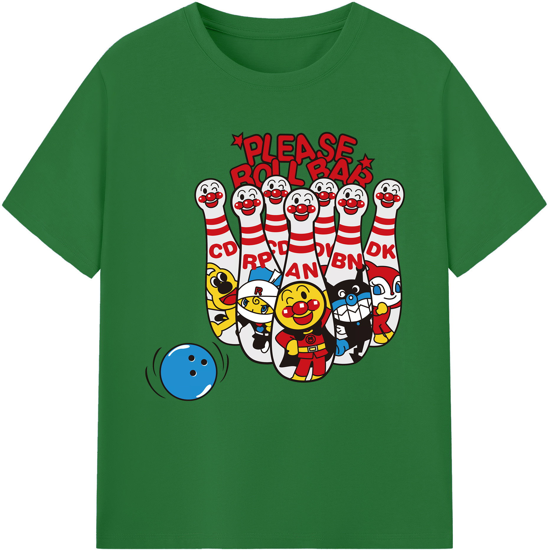 （画像用） アンパンマン Anpanman 綿100％半袖Tシャツ（フロントプリント）