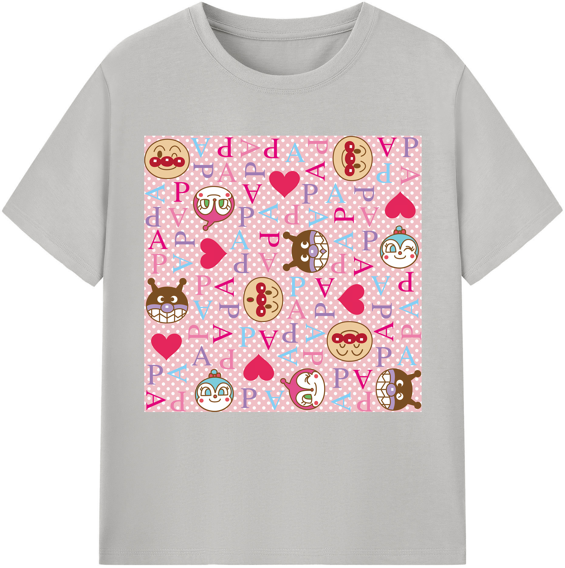 （画像用） アンパンマン Anpanman 綿100％半袖Tシャツ（フロントプリント）