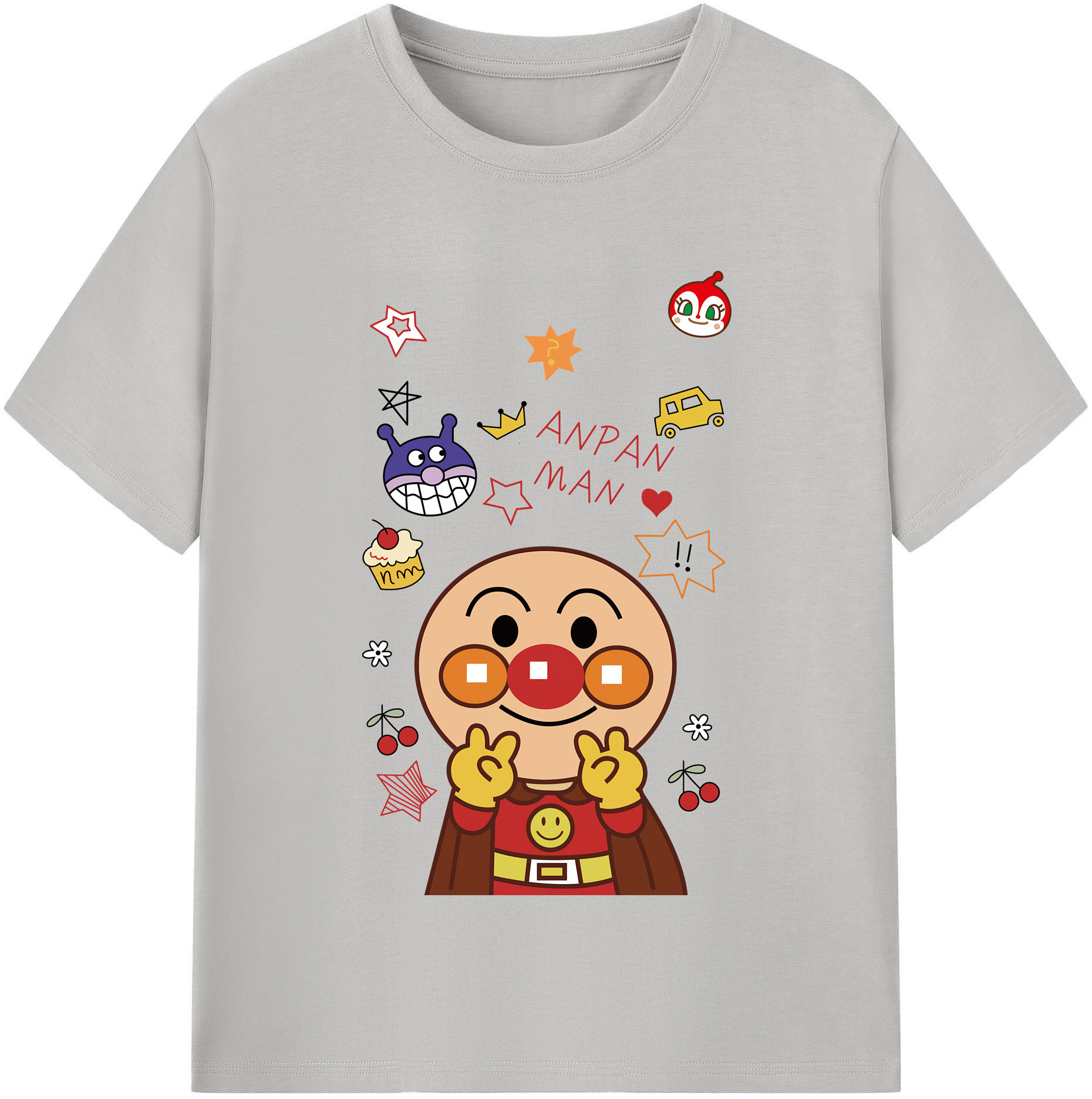 （画像用） アンパンマン Anpanman 綿100％半袖Tシャツ（フロントプリント）