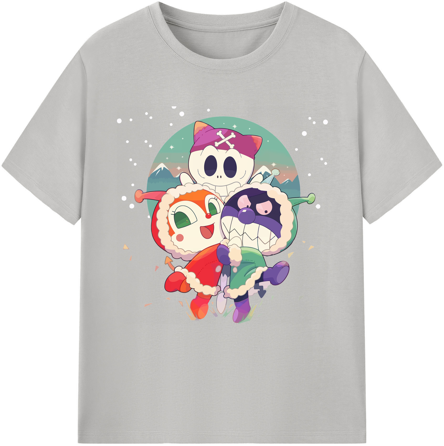 （画像用） アンパンマン Anpanman 綿100％半袖Tシャツ（フロントプリント）