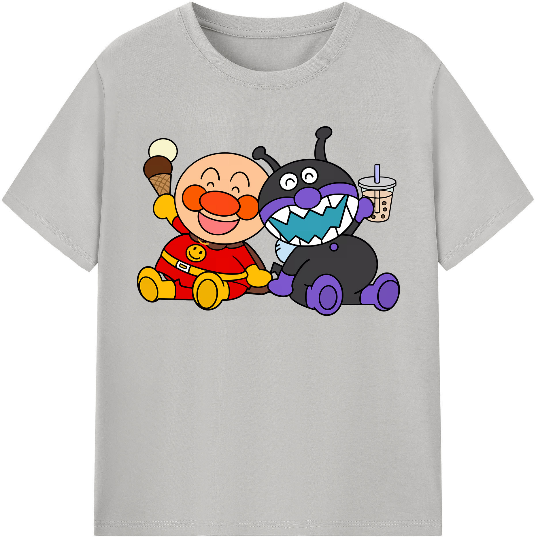（画像用） アンパンマン Anpanman 綿100％半袖Tシャツ（フロントプリント）