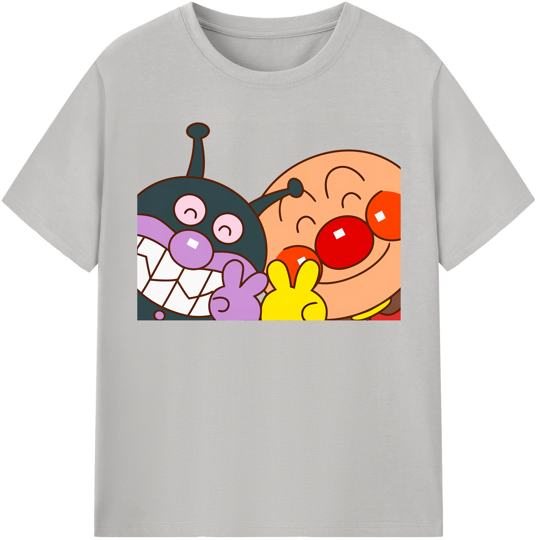 （画像用） アンパンマン Anpanman 綿100％半袖Tシャツ（フロントプリント）