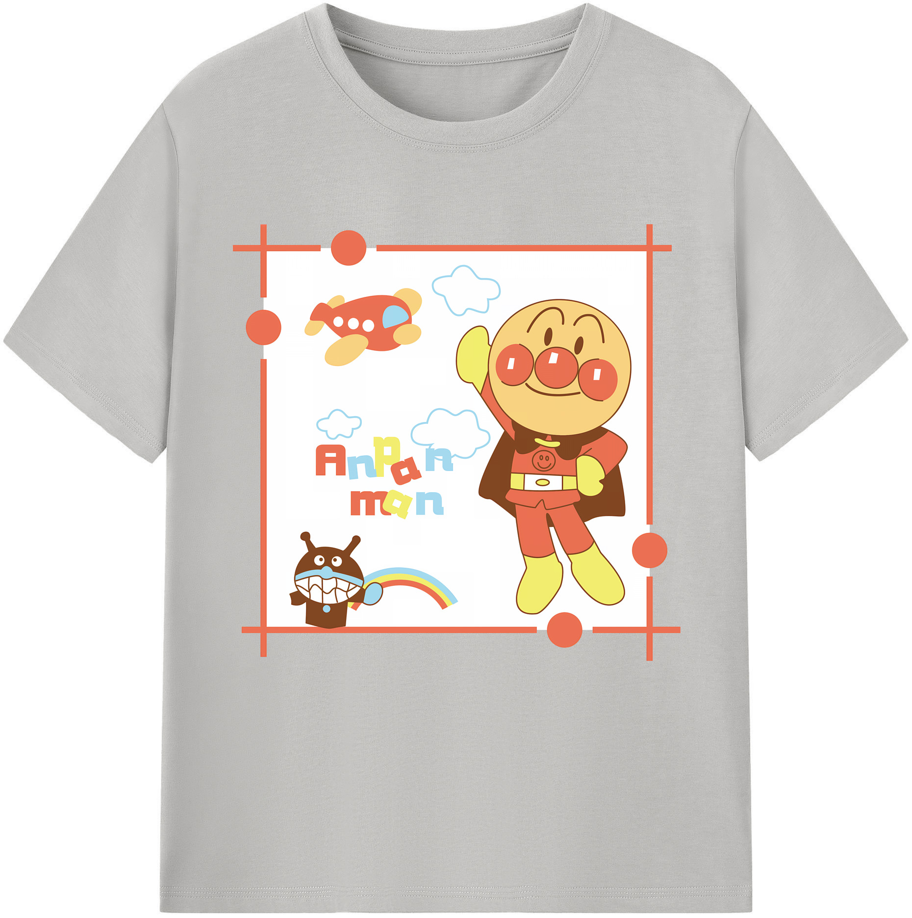 （画像用） アンパンマン Anpanman 綿100％半袖Tシャツ（フロントプリント）