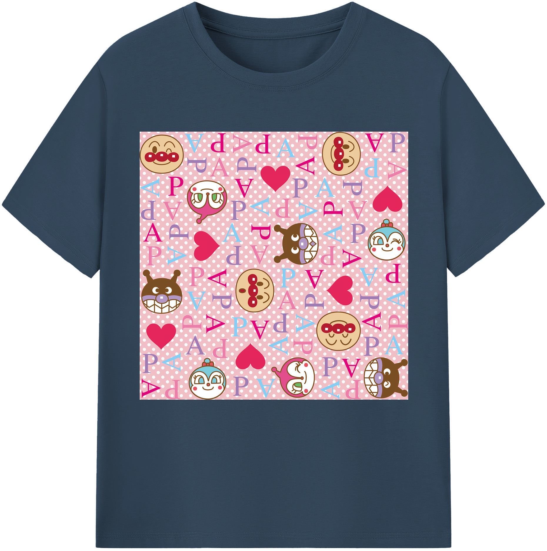 （画像用） アンパンマン Anpanman 綿100％半袖Tシャツ（フロントプリント）