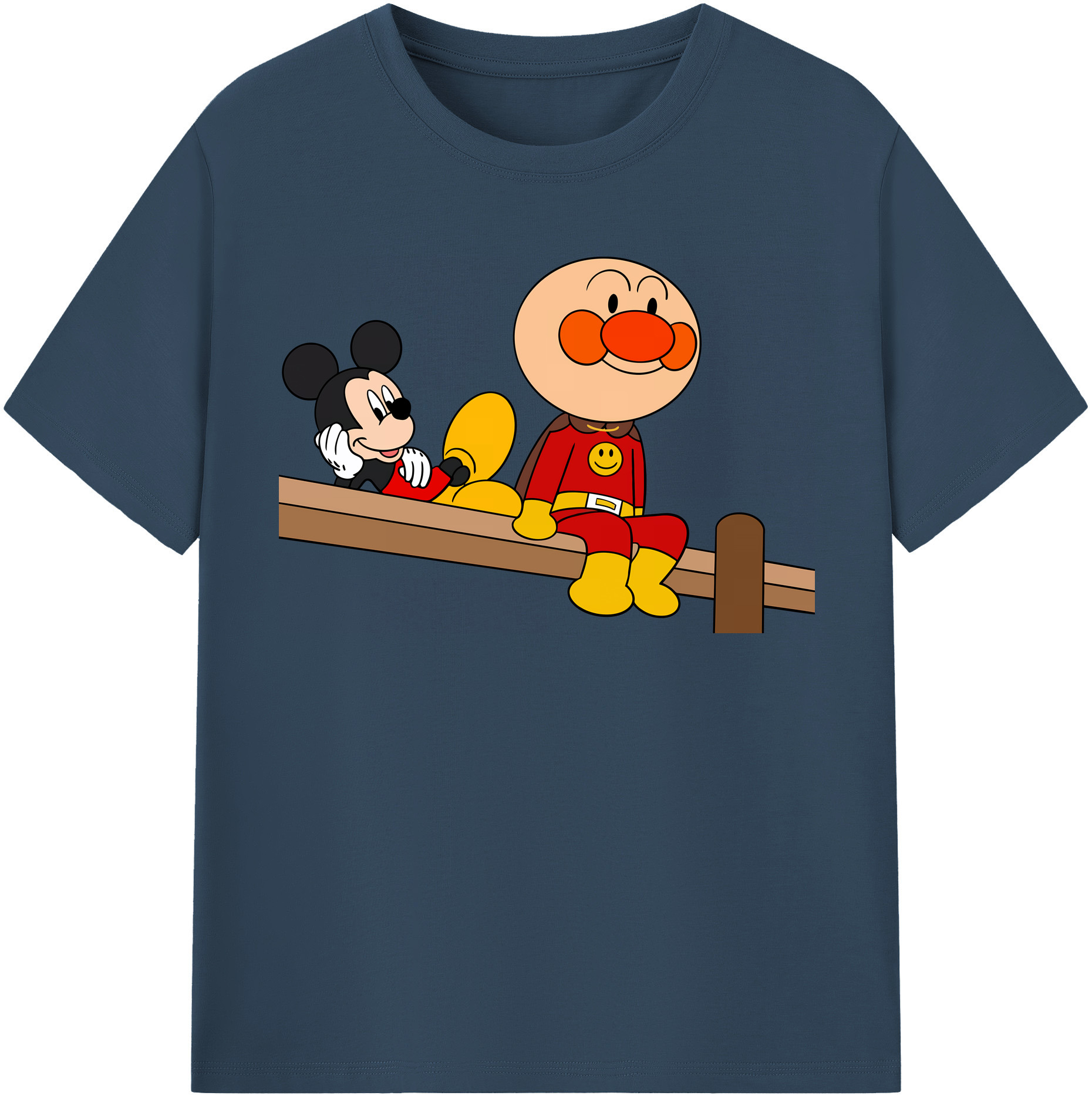 （画像用） アンパンマン Anpanman 綿100％半袖Tシャツ（フロントプリント）