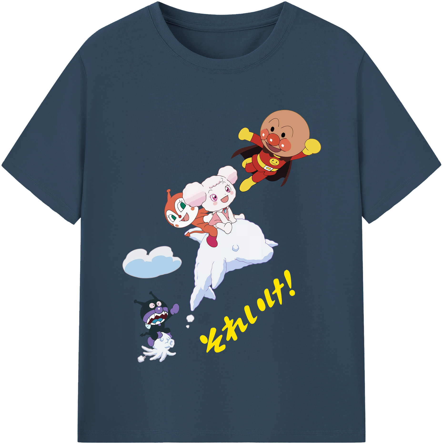 （画像用） アンパンマン Anpanman 綿100％半袖Tシャツ（フロントプリント）