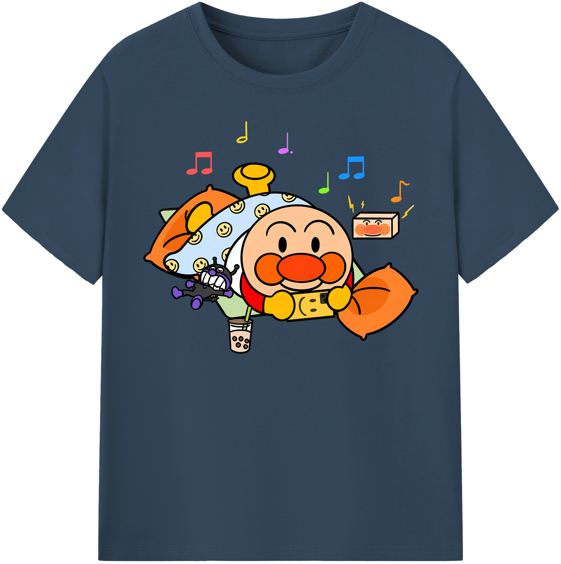 （画像用） アンパンマン Anpanman 綿100％半袖Tシャツ（フロントプリント）