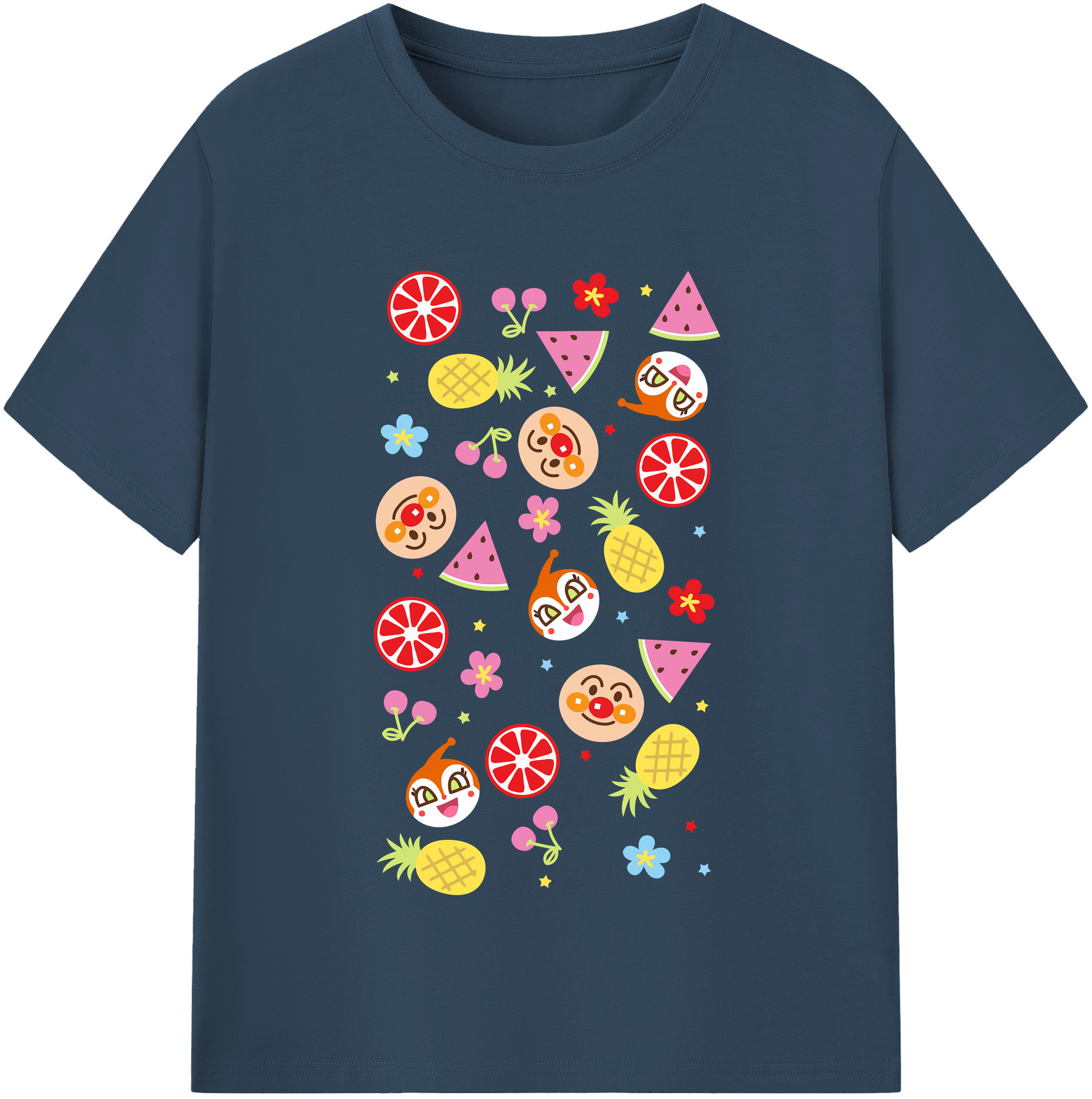 （画像用） アンパンマン Anpanman 綿100％半袖Tシャツ（フロントプリント）