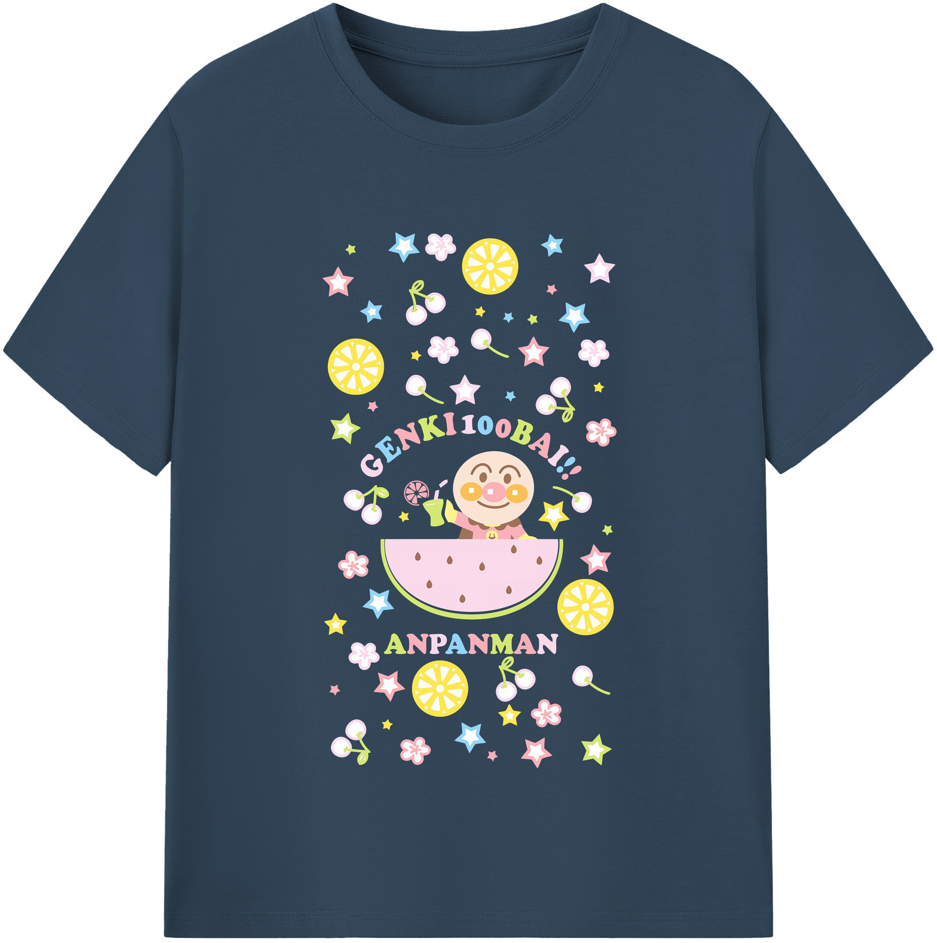 （画像用） アンパンマン Anpanman 綿100％半袖Tシャツ（フロントプリント）