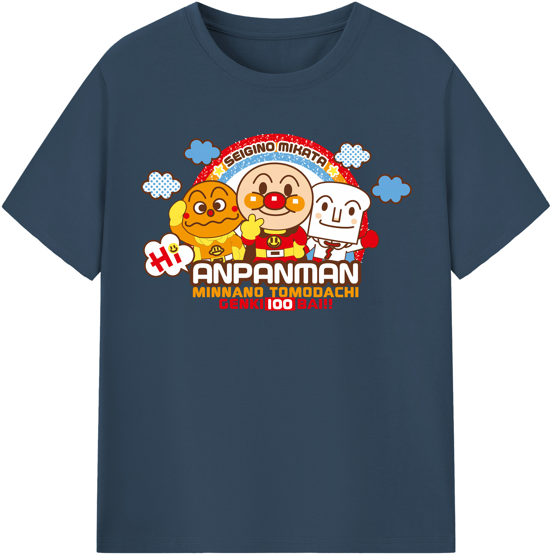 （画像用） アンパンマン Anpanman 綿100％半袖Tシャツ（フロントプリント）