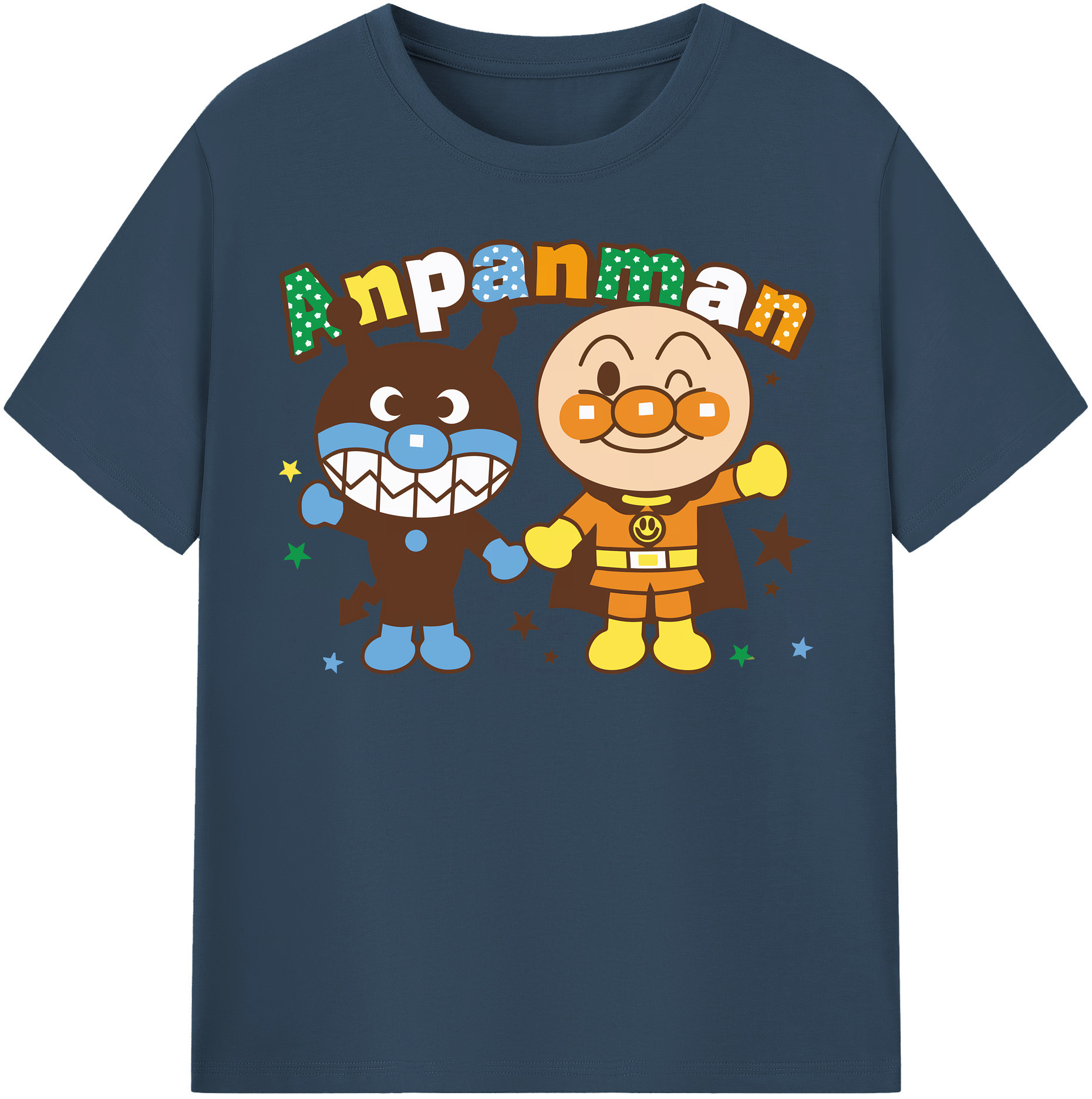 （画像用） アンパンマン Anpanman 綿100％半袖Tシャツ（フロントプリント）