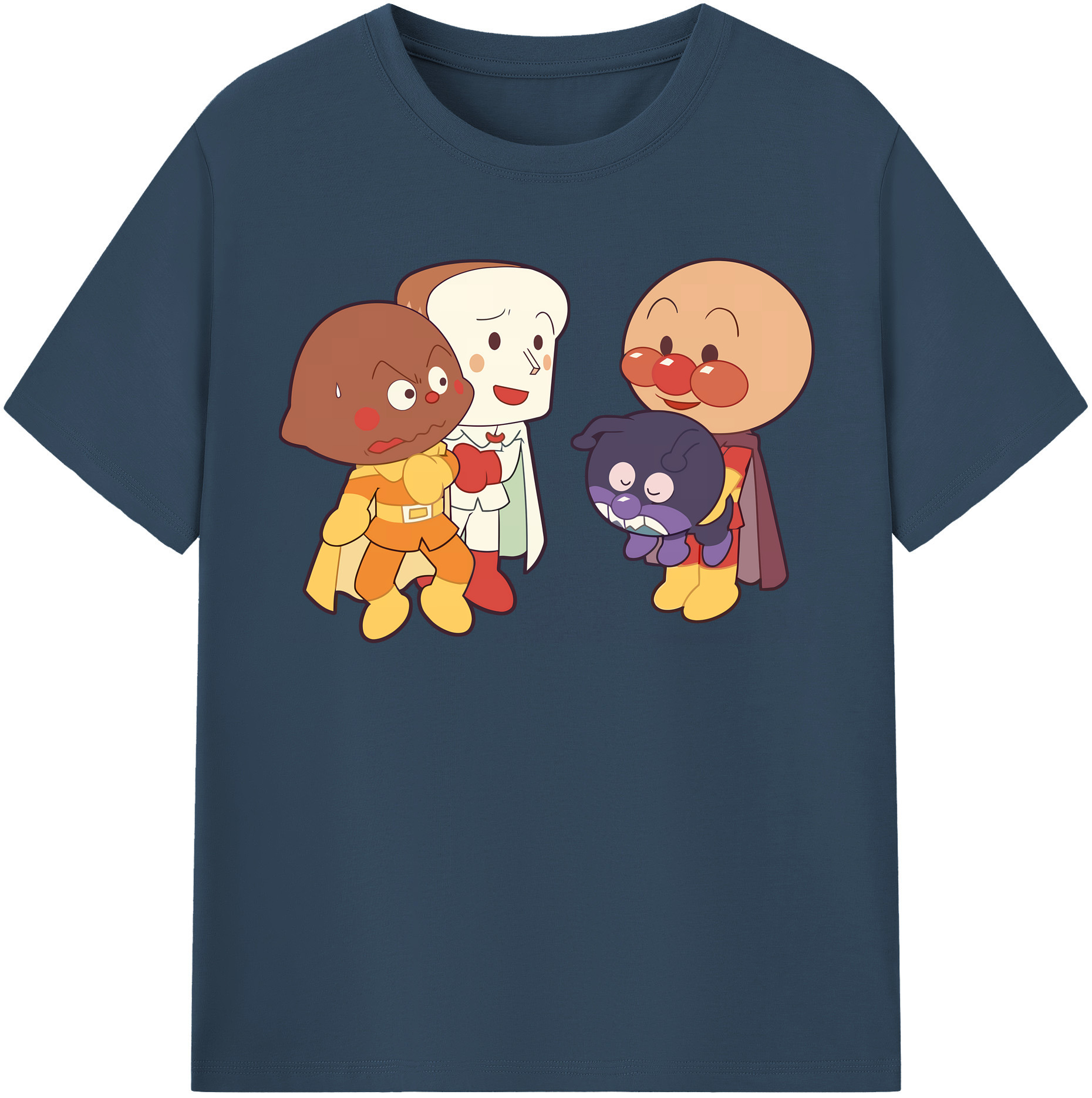 （画像用） アンパンマン Anpanman 綿100％半袖Tシャツ（フロントプリント）