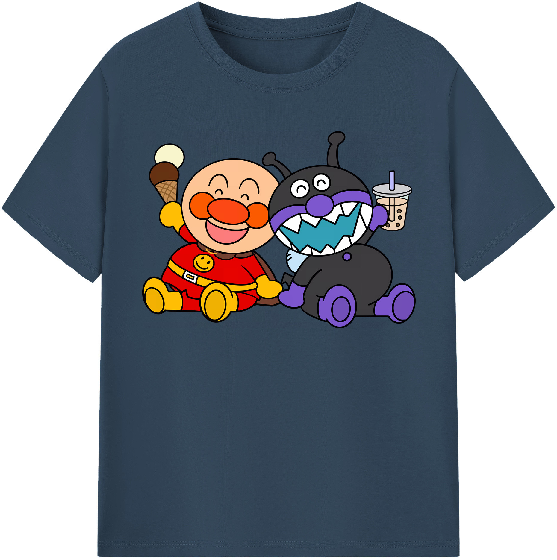 （画像用） アンパンマン Anpanman 綿100％半袖Tシャツ（フロントプリント）
