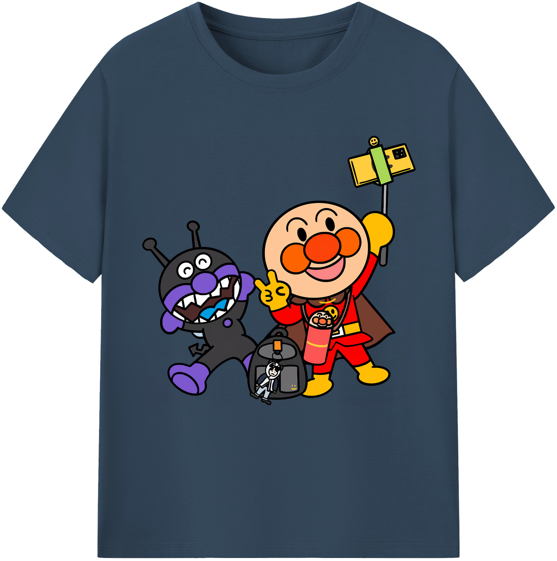 （画像用） アンパンマン Anpanman 綿100％半袖Tシャツ（フロントプリント）