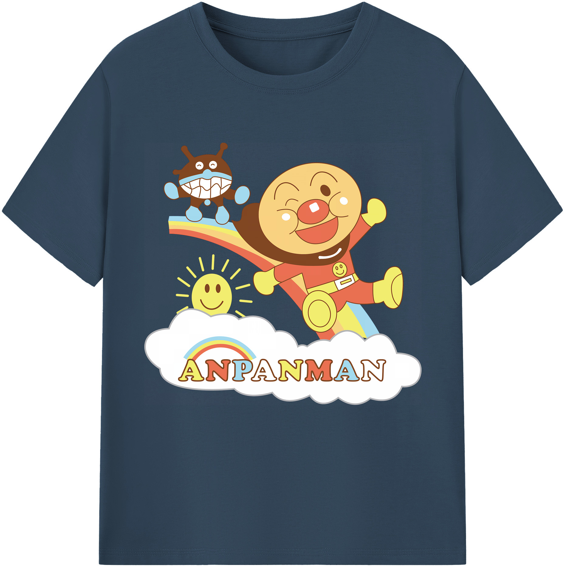 （画像用） アンパンマン Anpanman 綿100％半袖Tシャツ（フロントプリント）